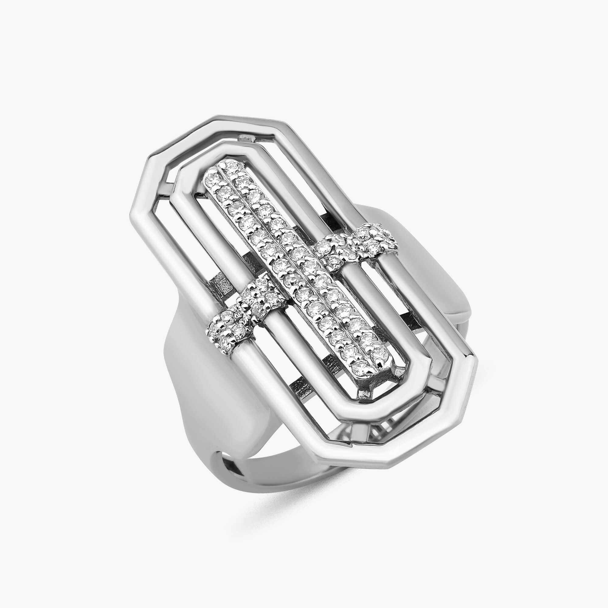 Diamond Cross Ring in 14K Gold