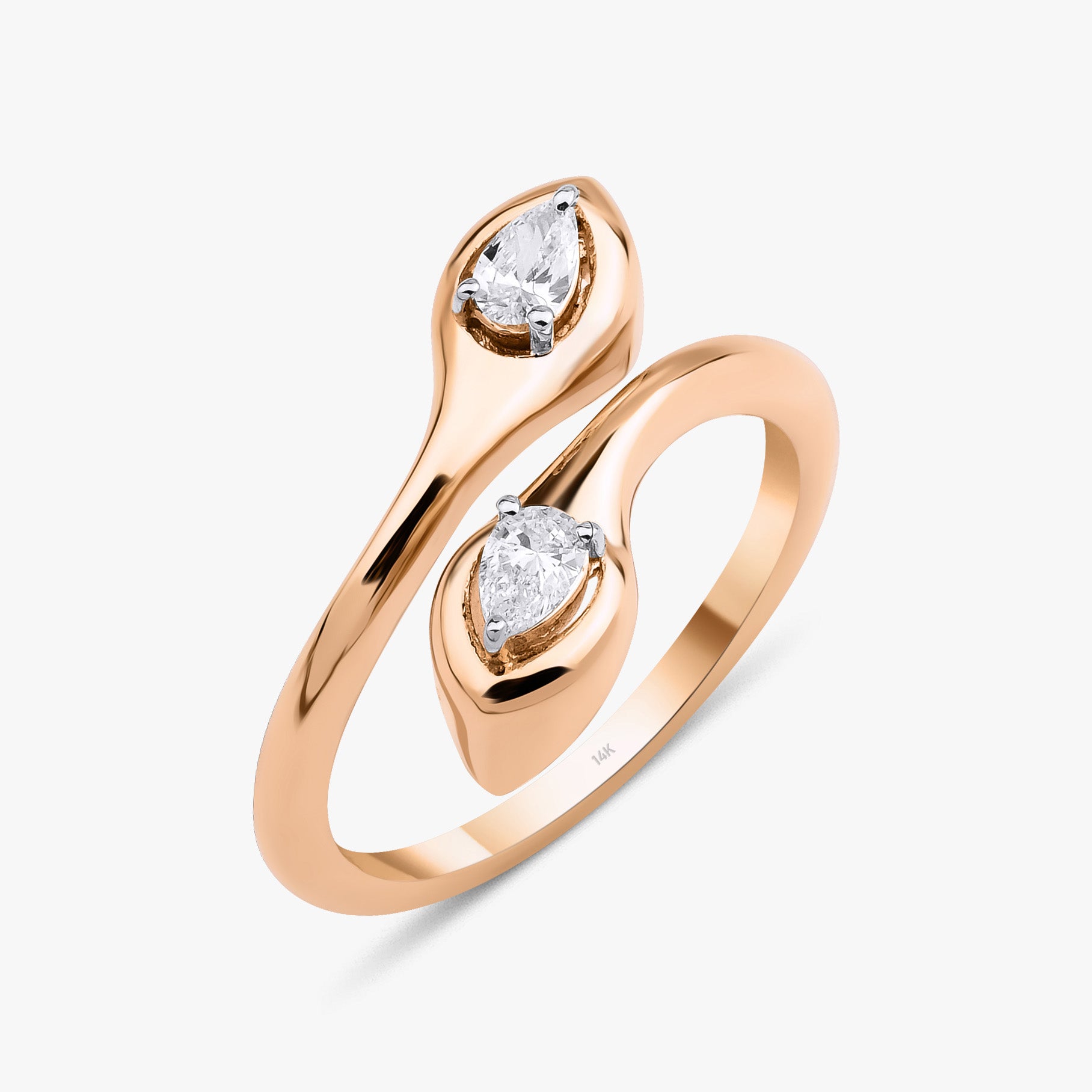 Two Stone Diamond Ring in 14K Gold / HARMONY