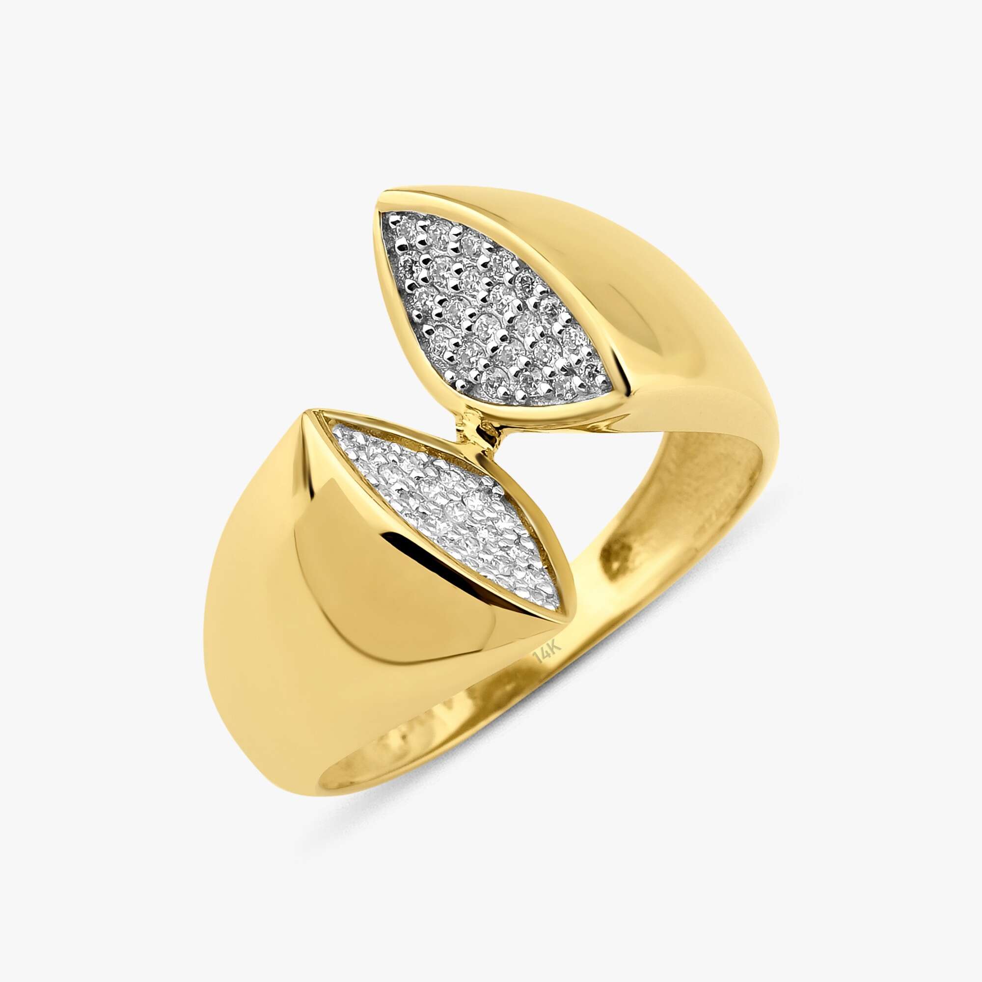 Diamond Dual Ring in 14K Gold