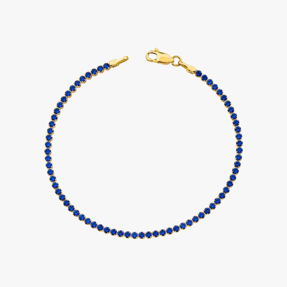 Lab Sapphire Tennis Bracelet in 14K Gold