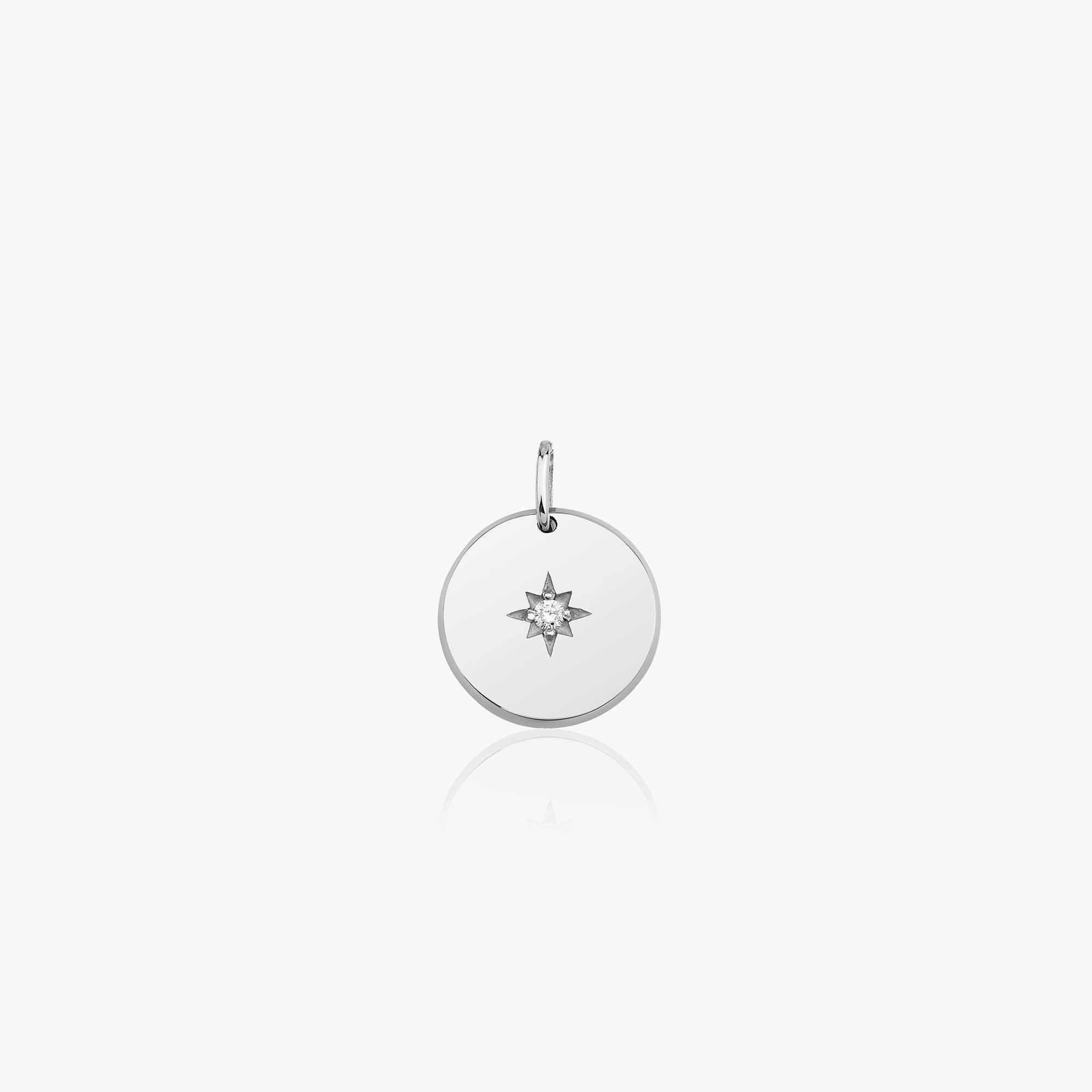 Diamond North Star Pendant in 14K Gold