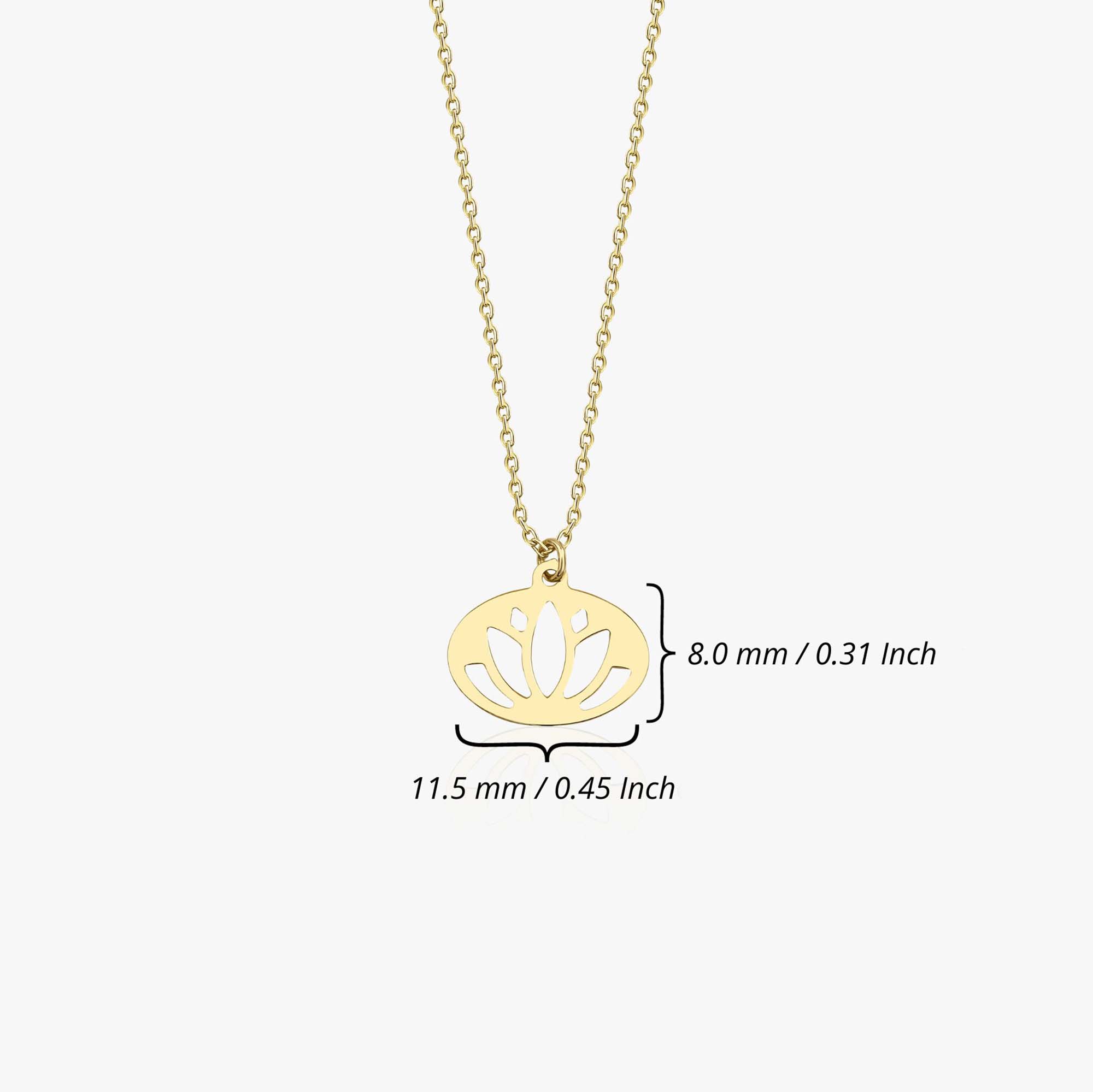 Lotus Print Necklace in 14K Gold