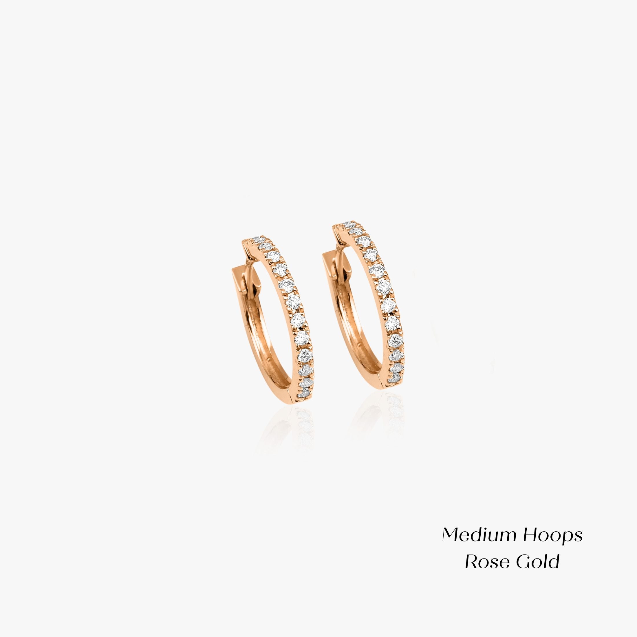 Diamond Huggie Hoops in 14K Gold