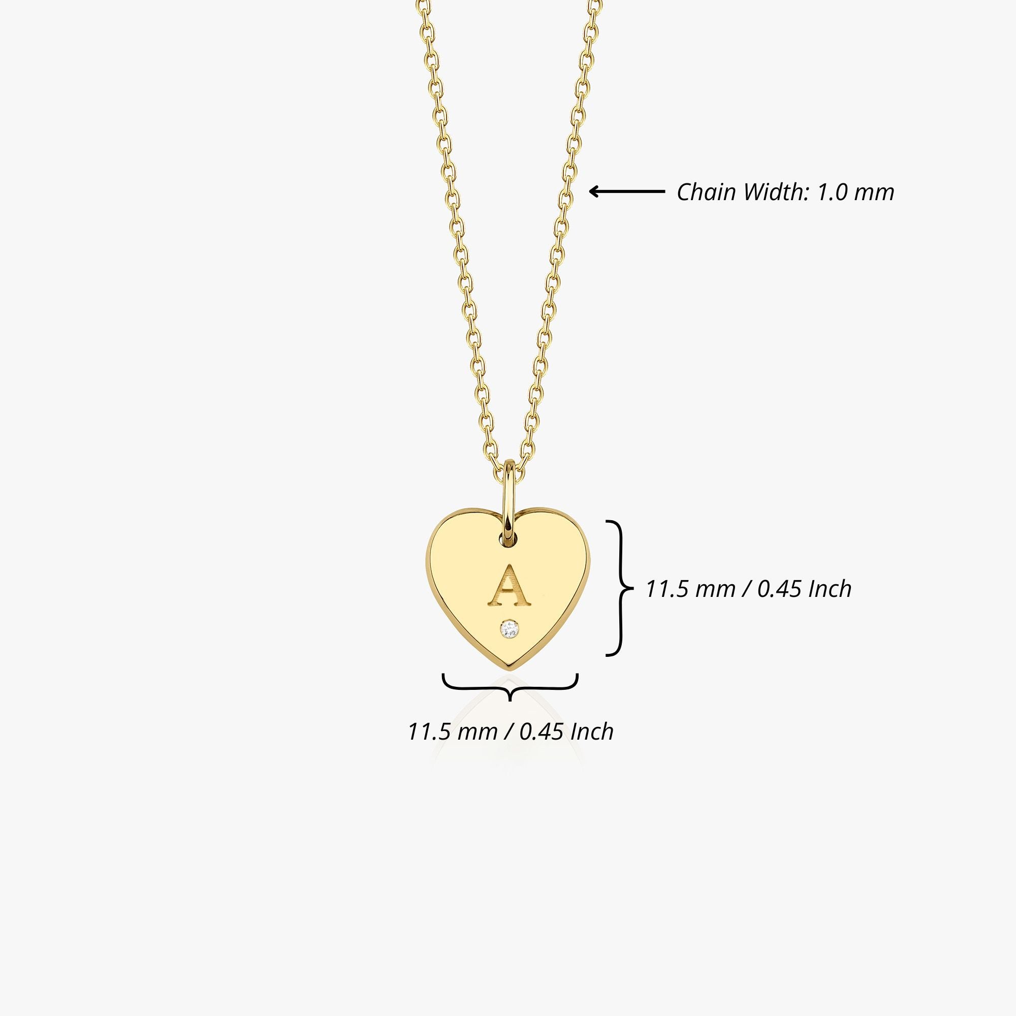 Mini Birthstone Initial Heart Necklace in 14K Gold
