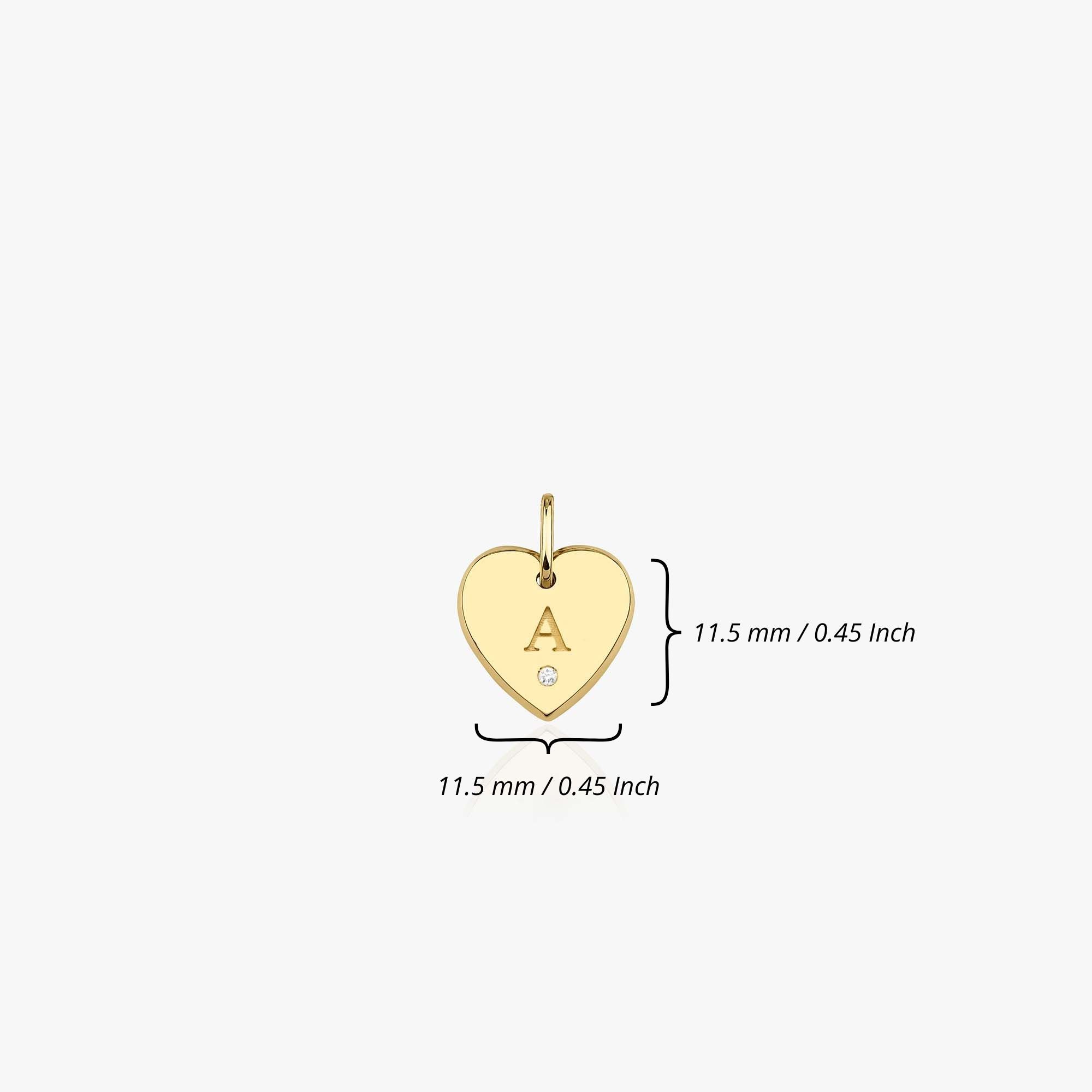 Mini Birthstone Initial Heart Pendant in 14K Gold
