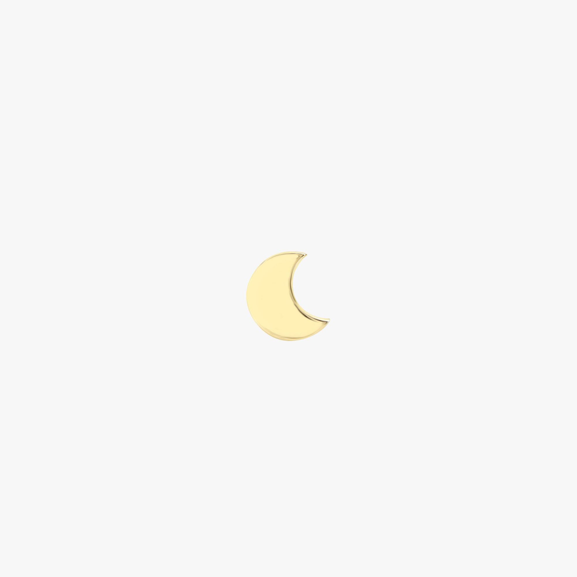 Single Mini Moon Stud in 14K Gold