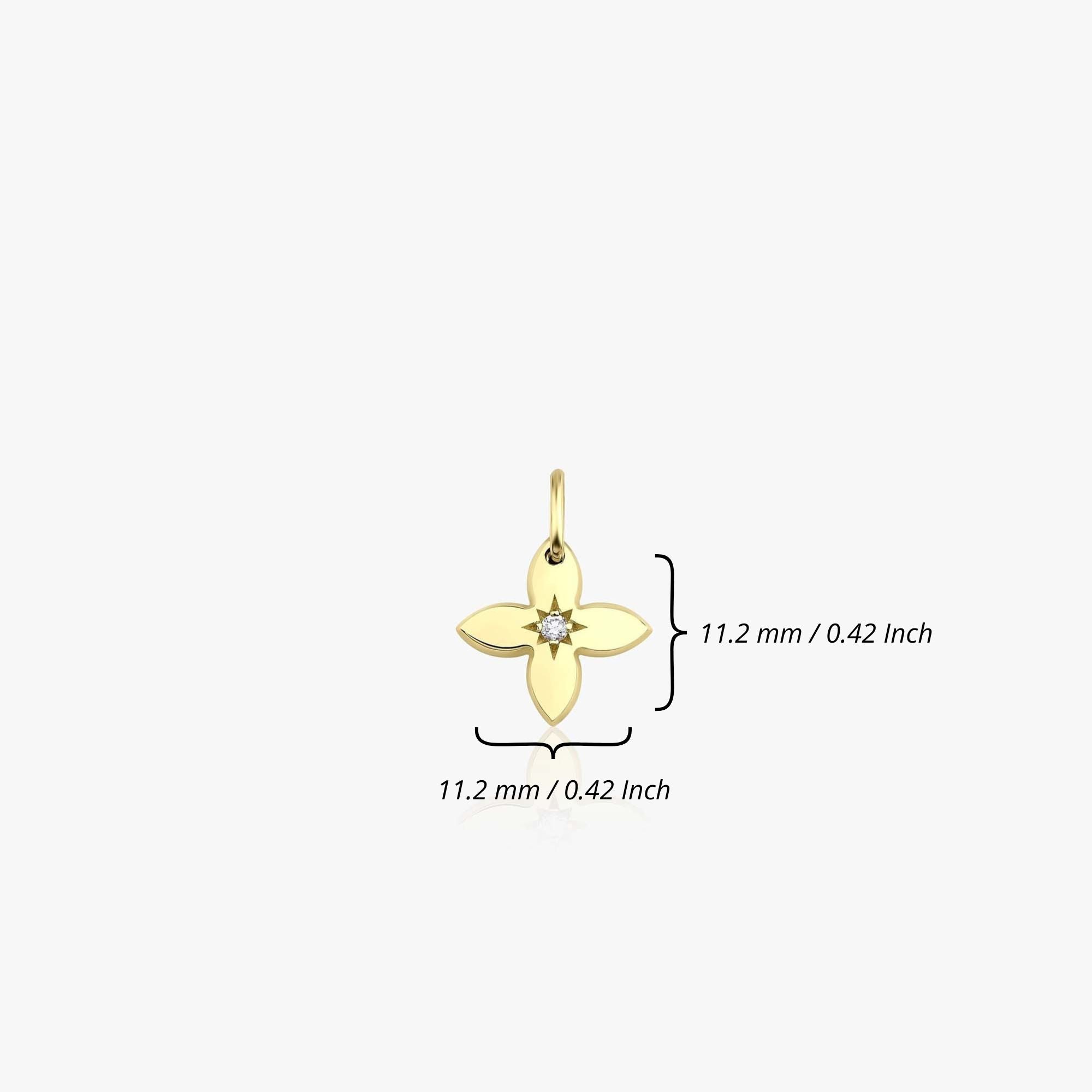 Mini Diamond Clover Pendant in 14K Gold