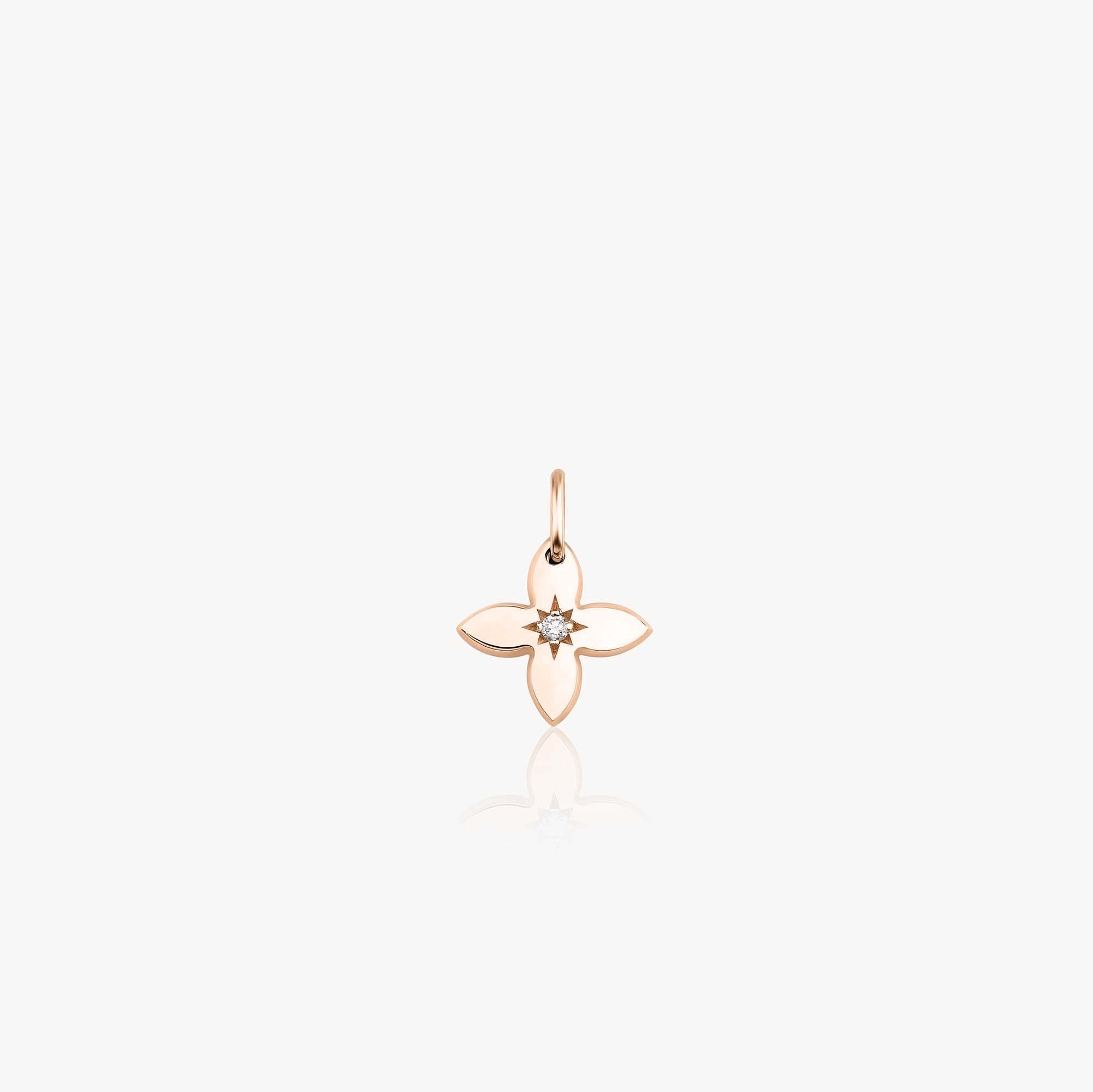 Mini Diamond Clover Pendant in 14K Gold