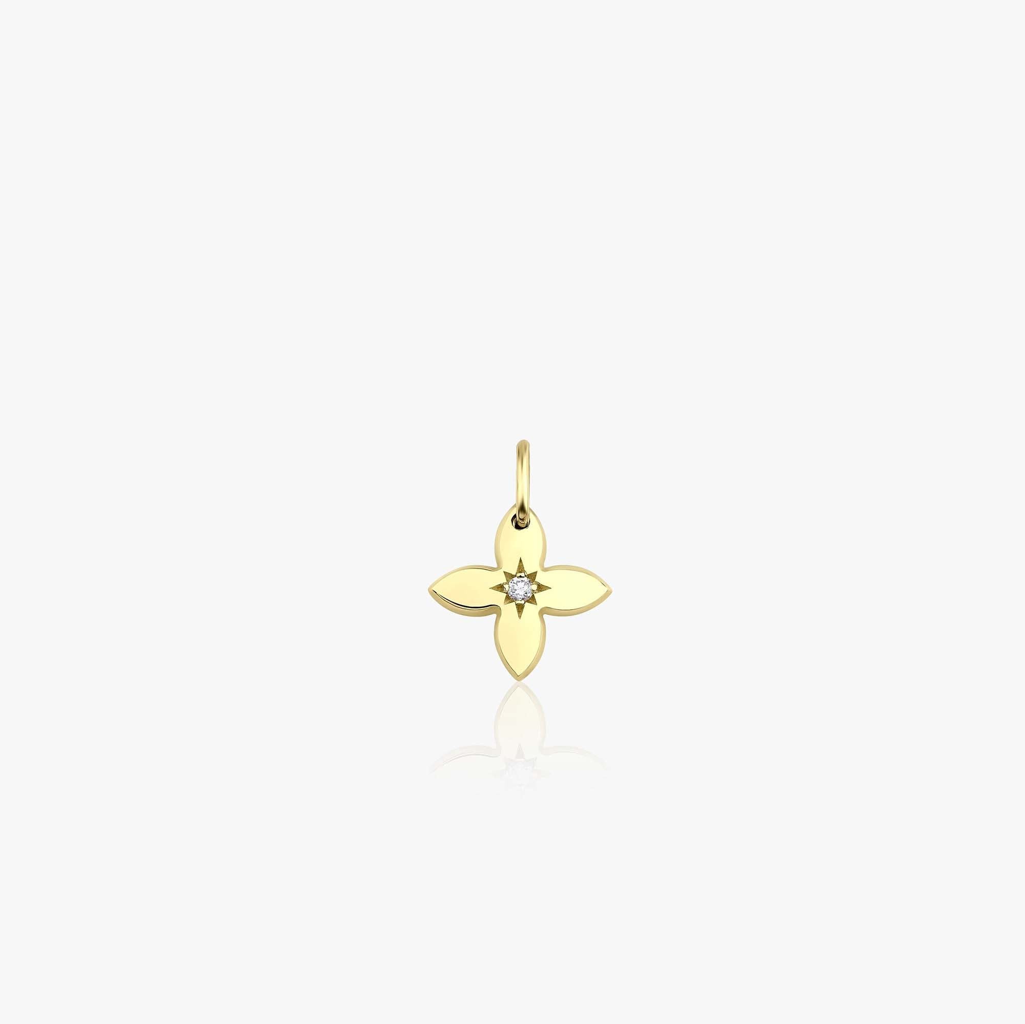 Mini Diamond Clover Pendant in 14K Gold