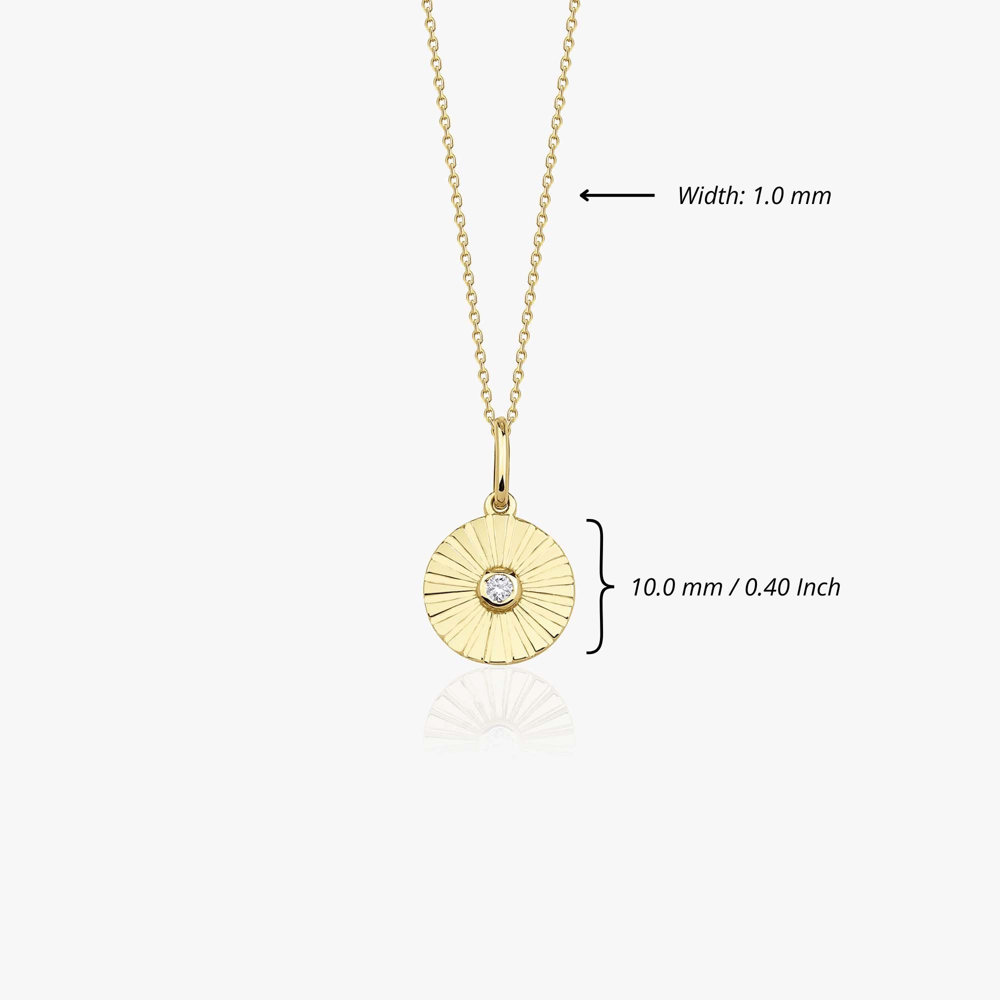 Mini Diamond Coin Necklace in 14K Gold