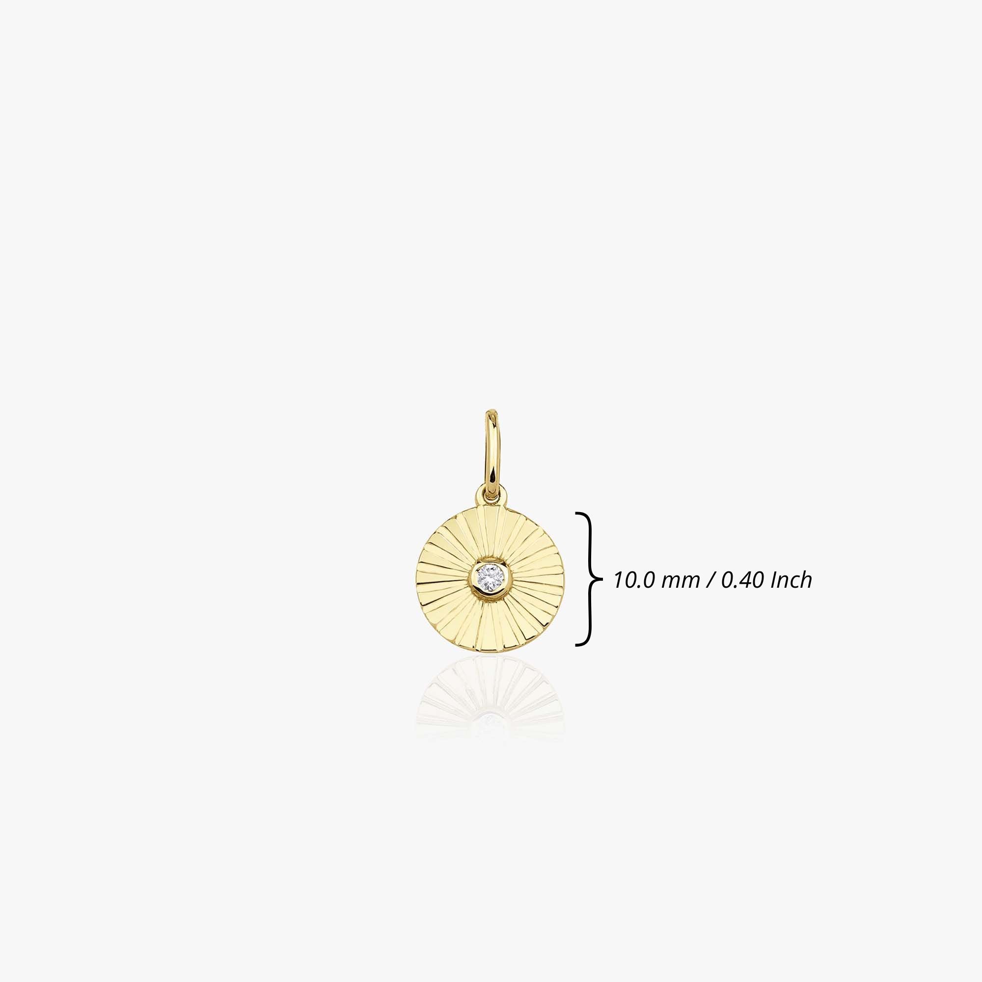 Mini Diamond Coin Pendant in 14K Gold