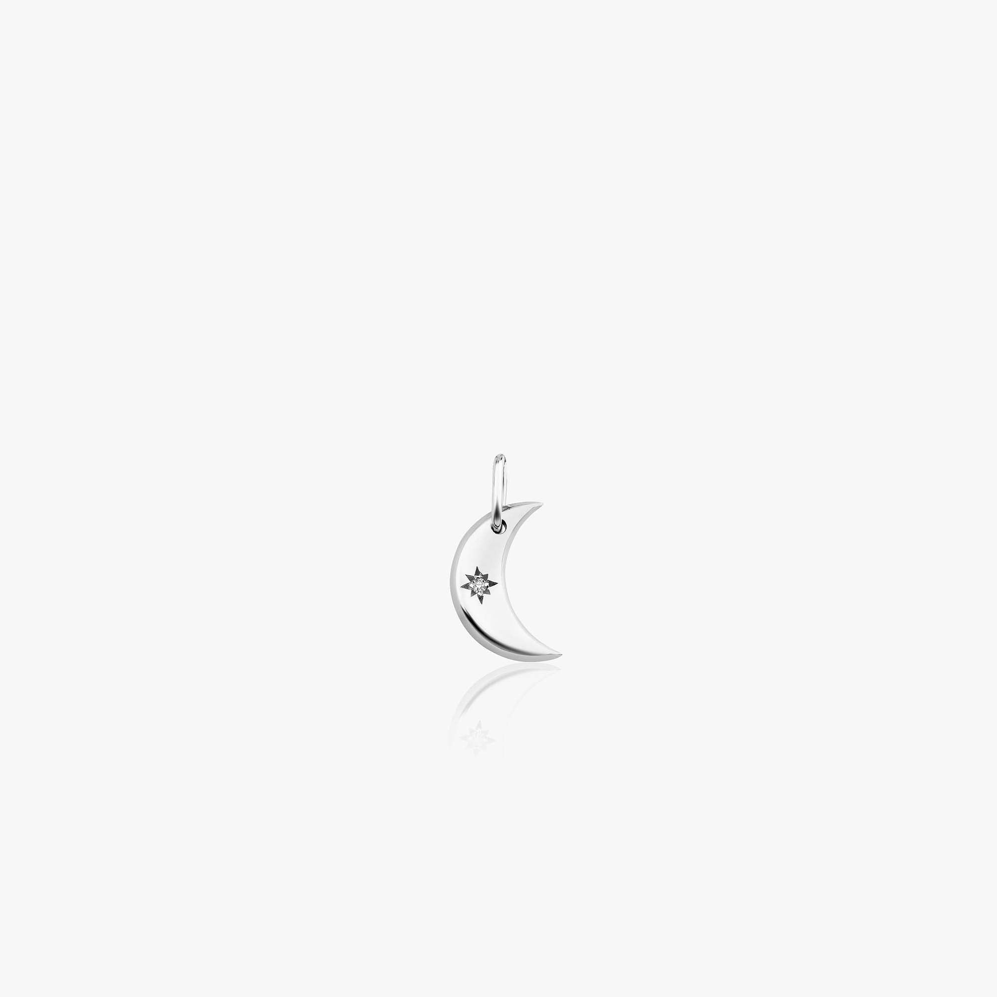 Mini Diamond Crescent Moon Pendant in 14K Gold