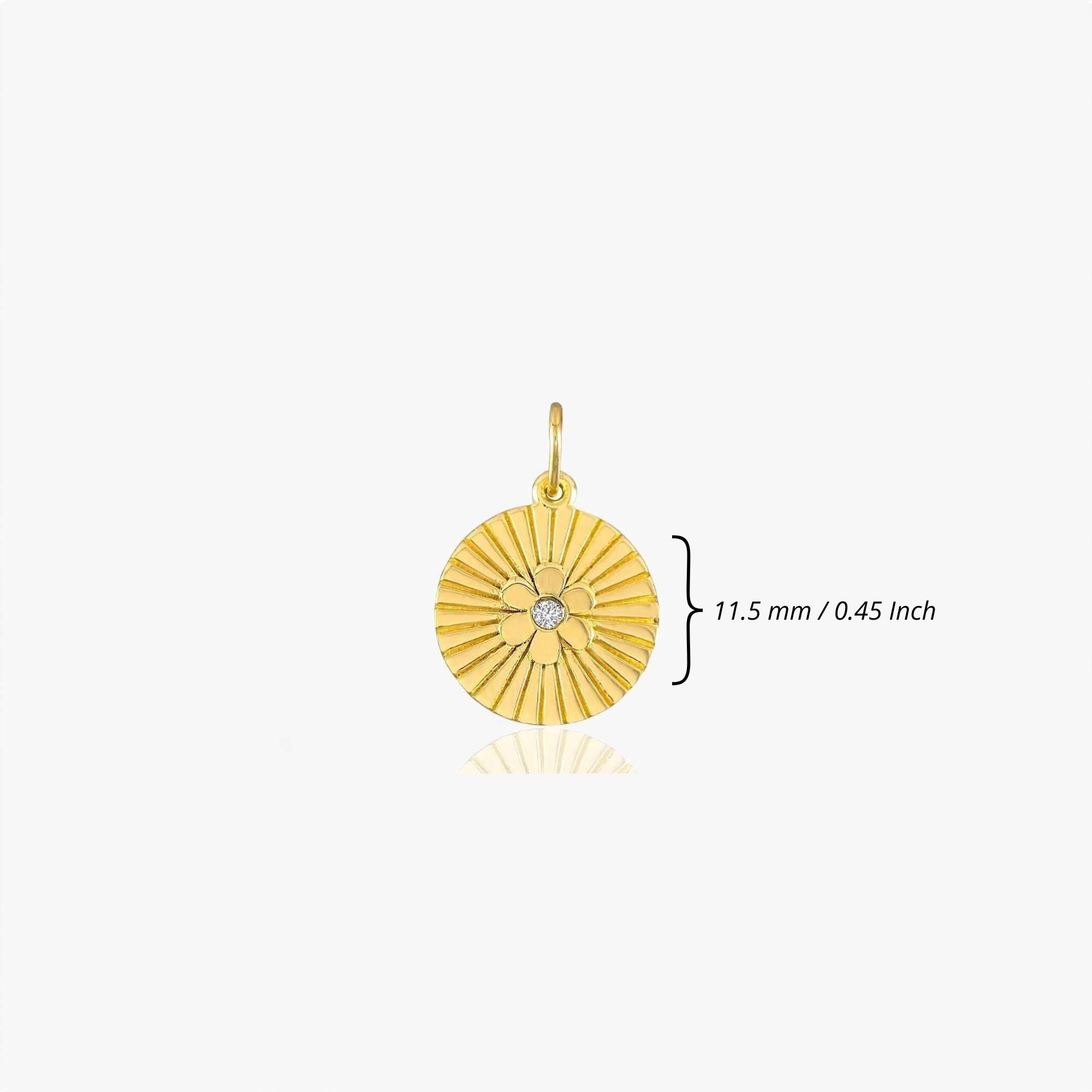 Mini Diamond Daisy Coin Pendant in 14K Gold