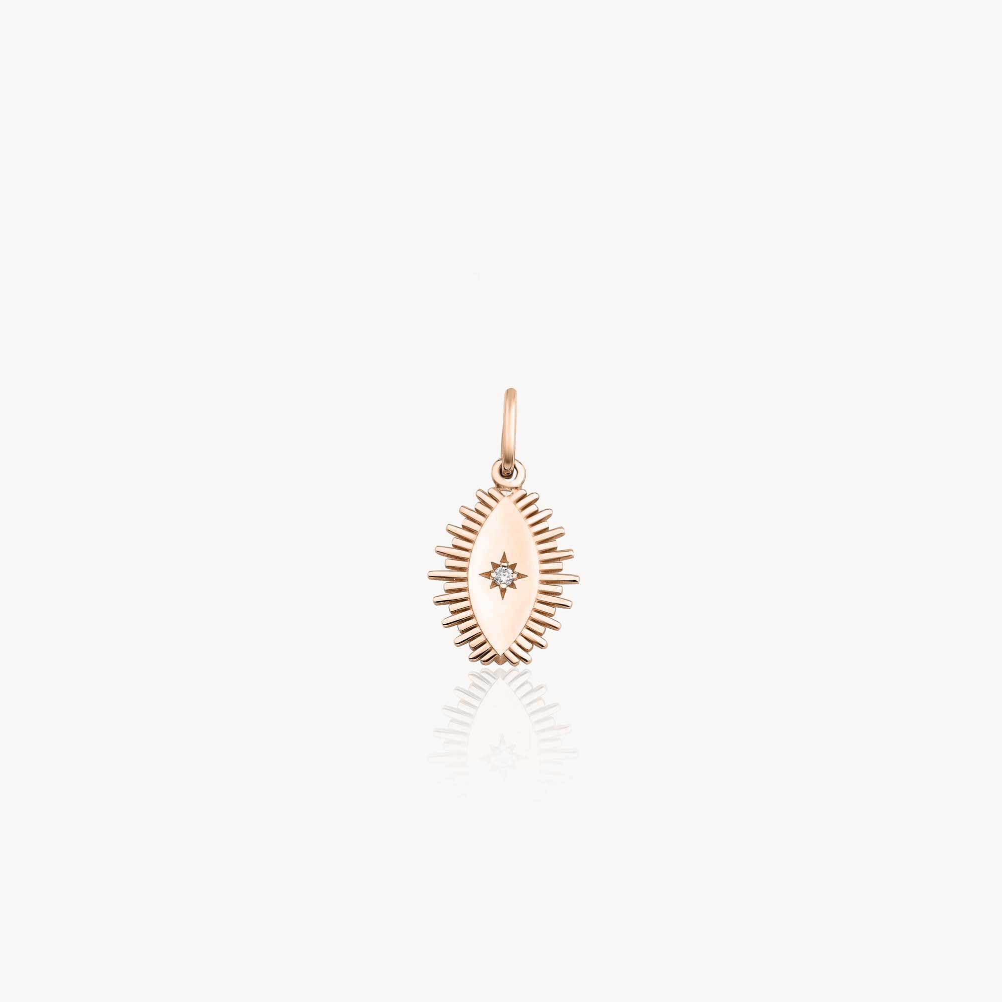 Mini Diamond Eclipse Pendant in 14K Gold