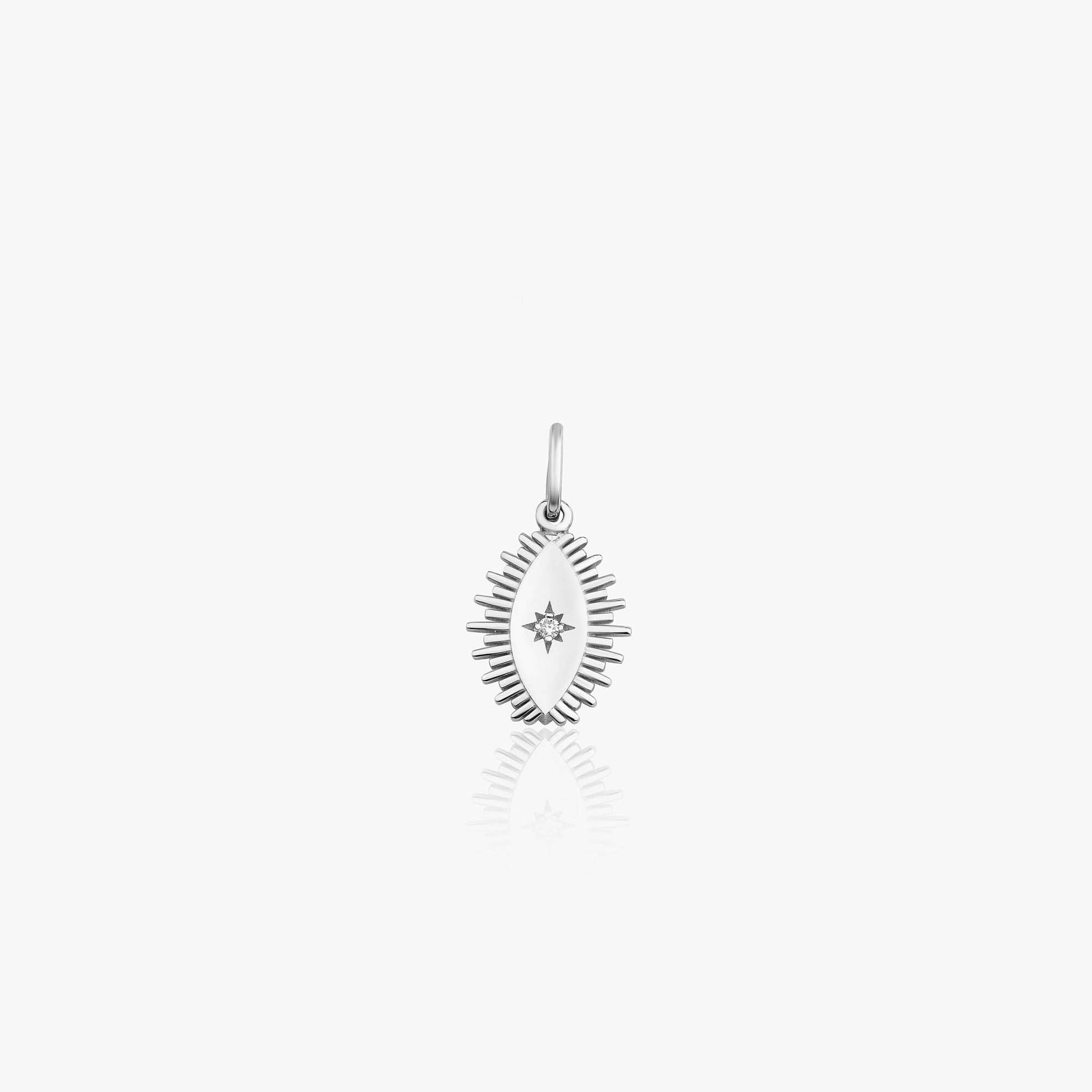 Mini Diamond Eclipse Pendant in 14K Gold