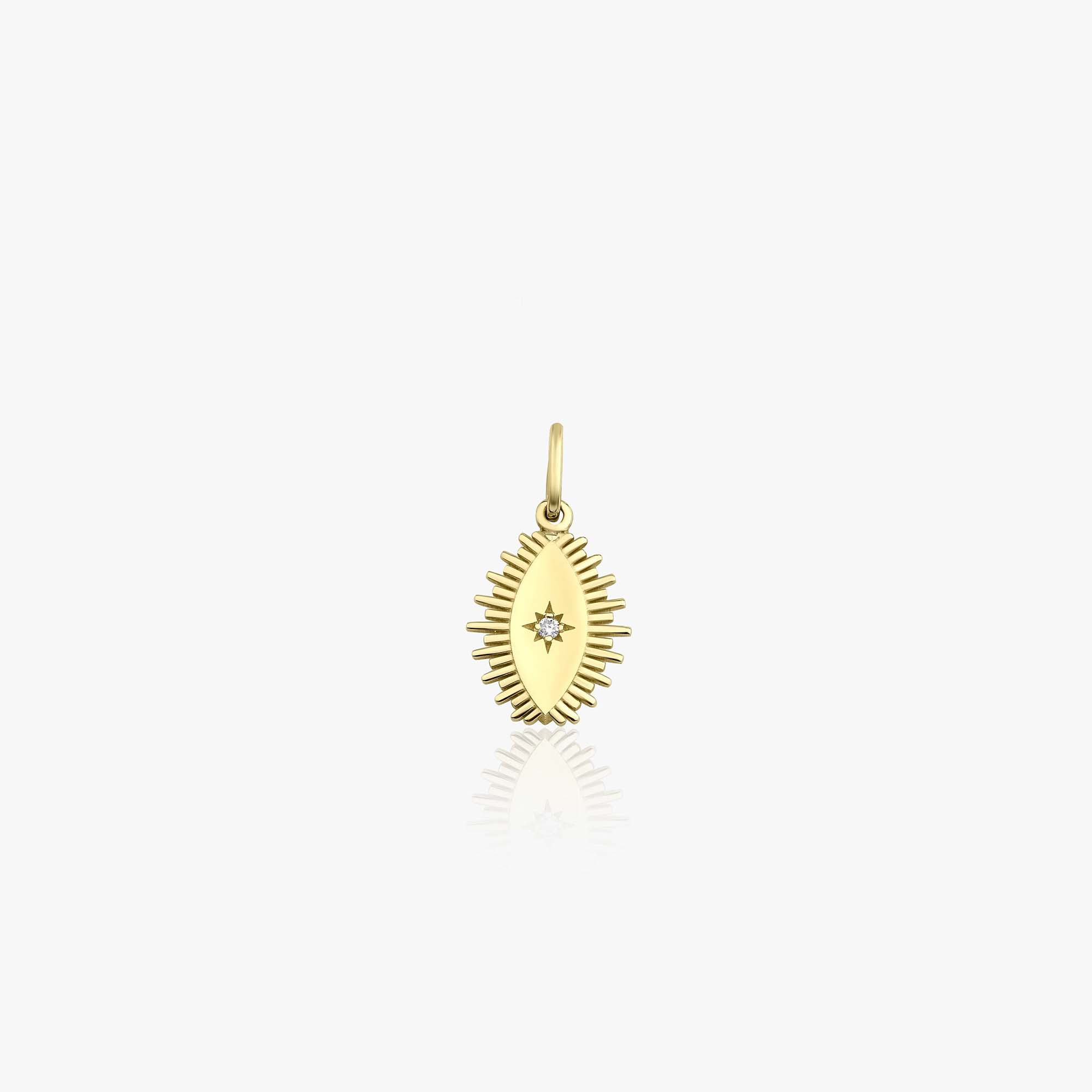Mini Diamond Eclipse Pendant in 14K Gold