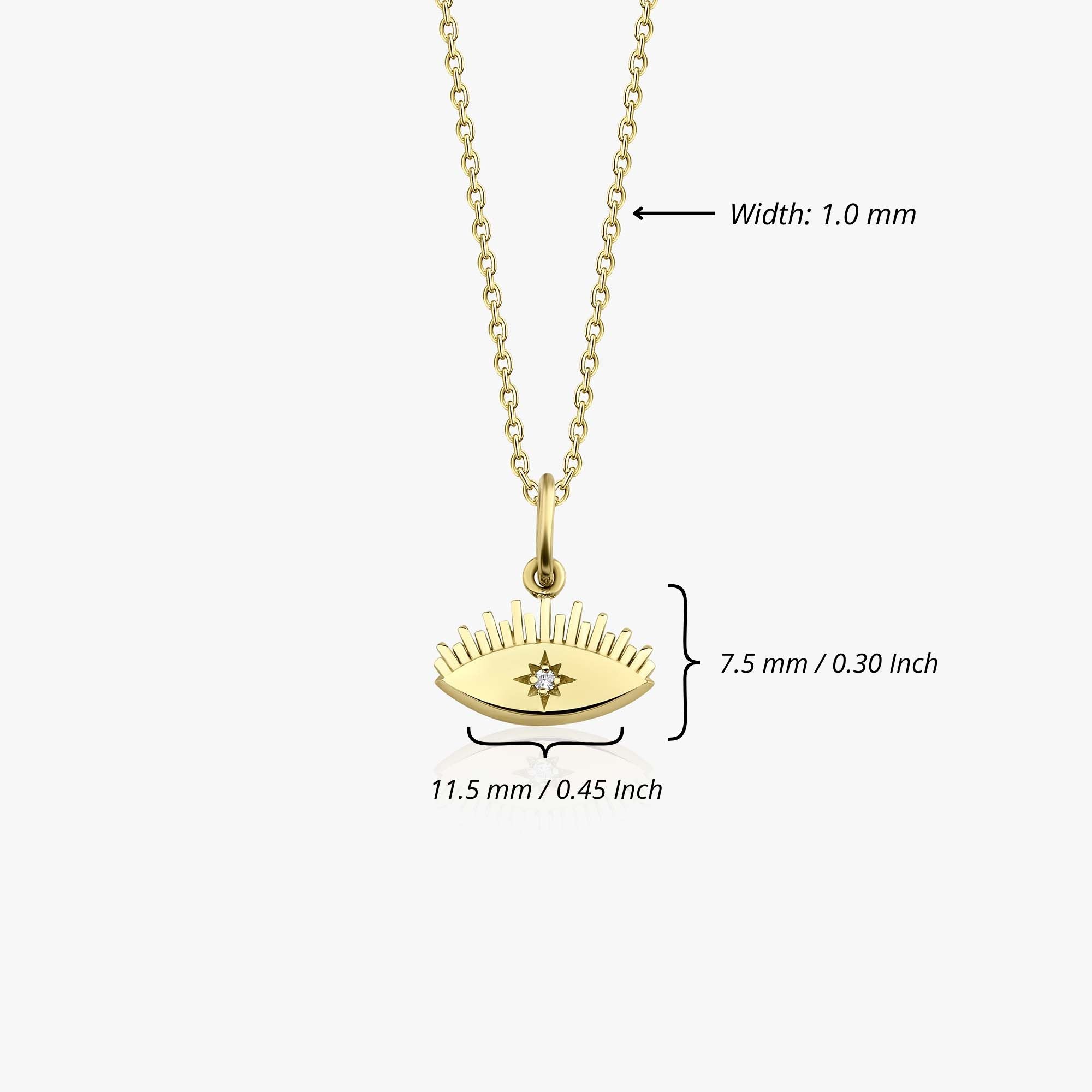 Mini Diamond Eternal Eye Necklace in 14K Gold