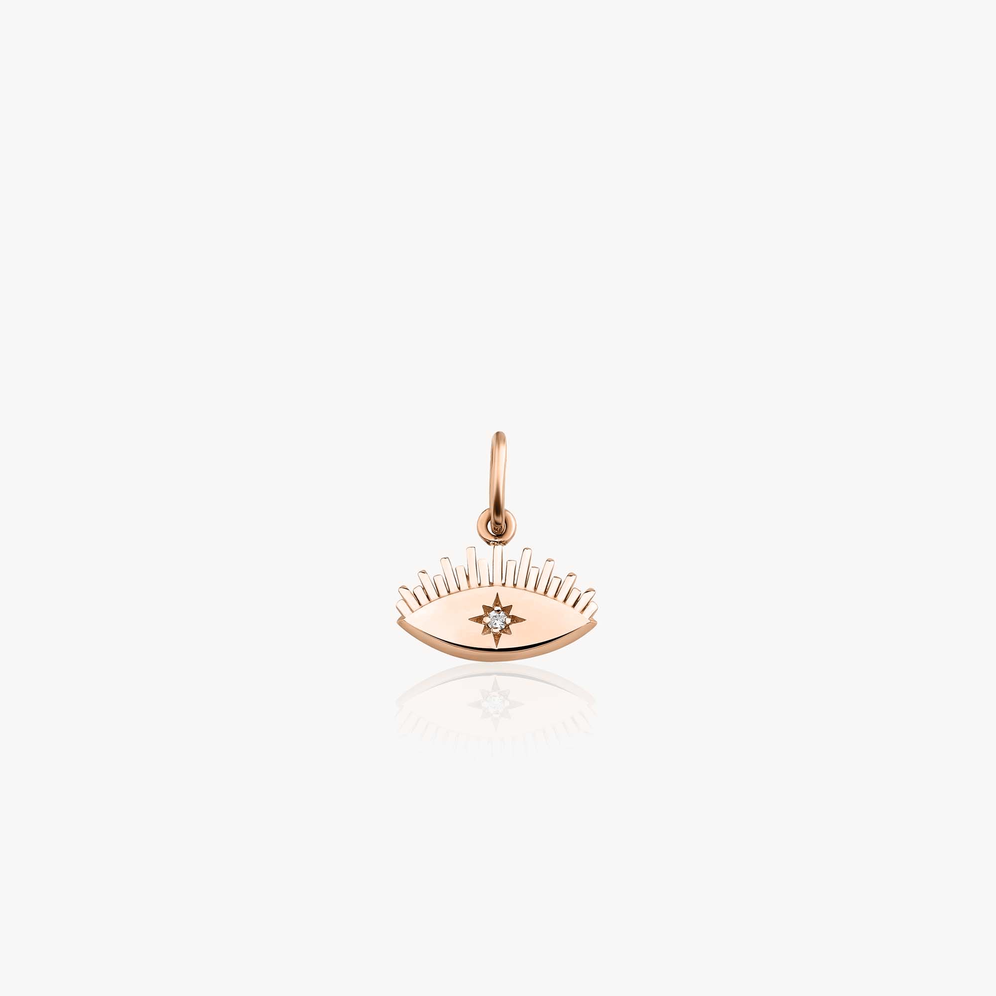 Mini Diamond Eternal Eye Pendant in 14K Gold