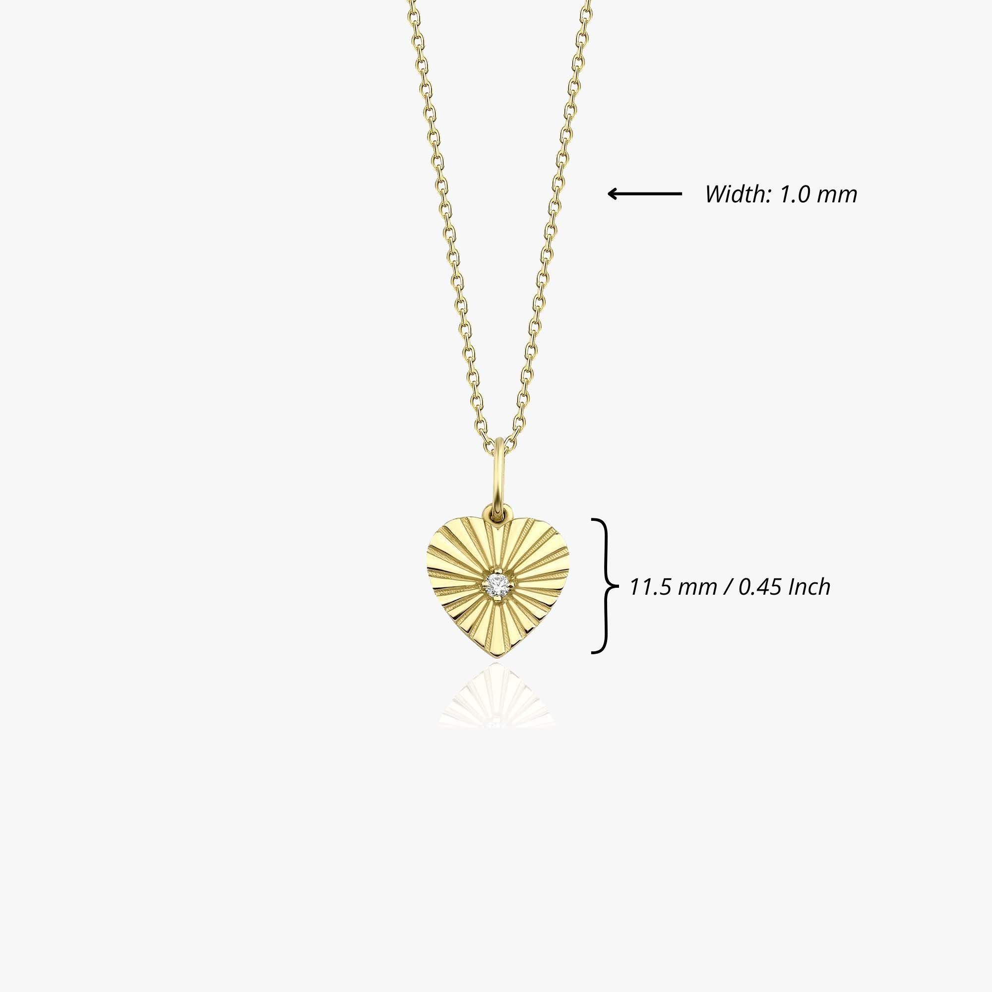 Mini Diamond Heartburst Necklace in 14K Gold