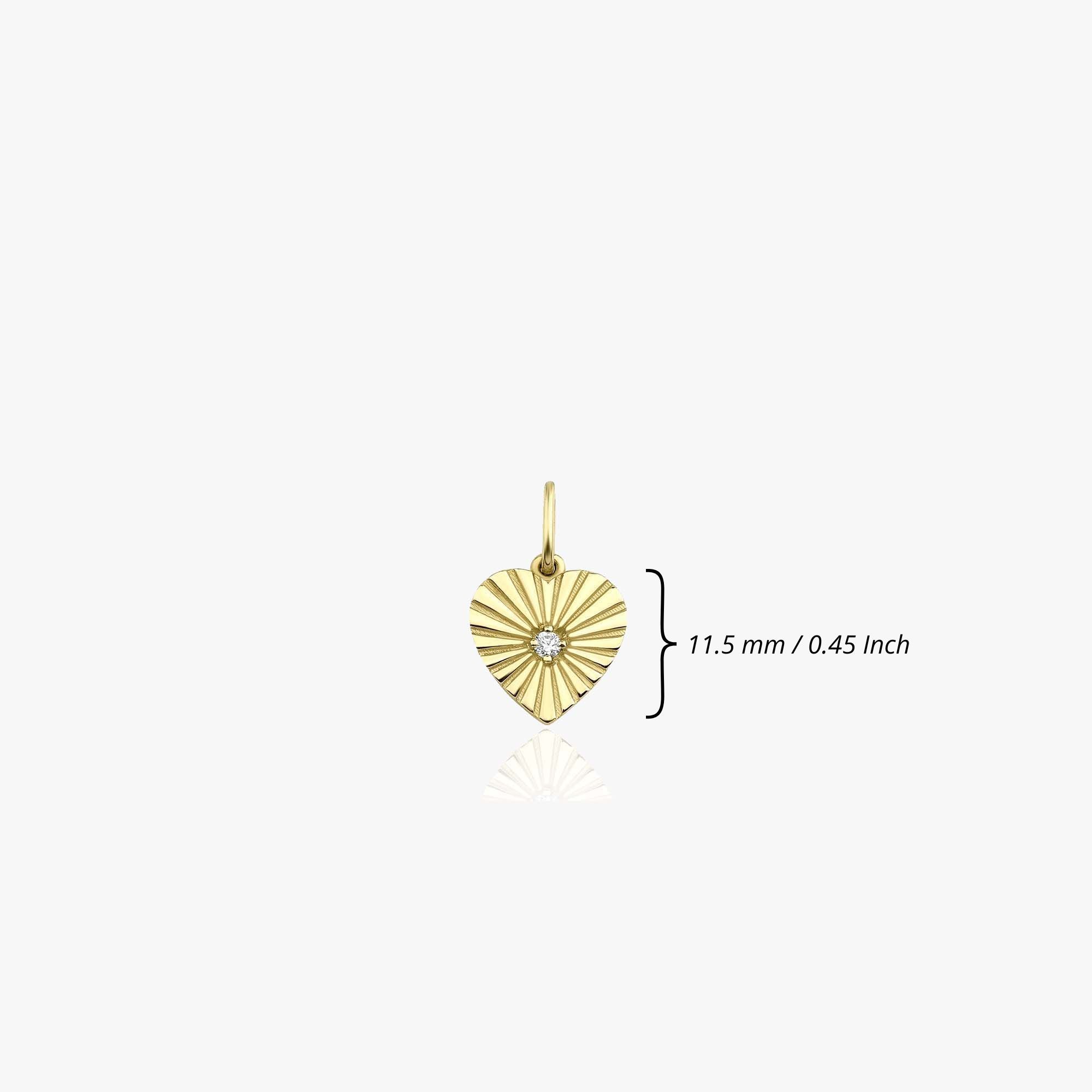 Mini Diamond Heartburst Pendant in 14K Gold