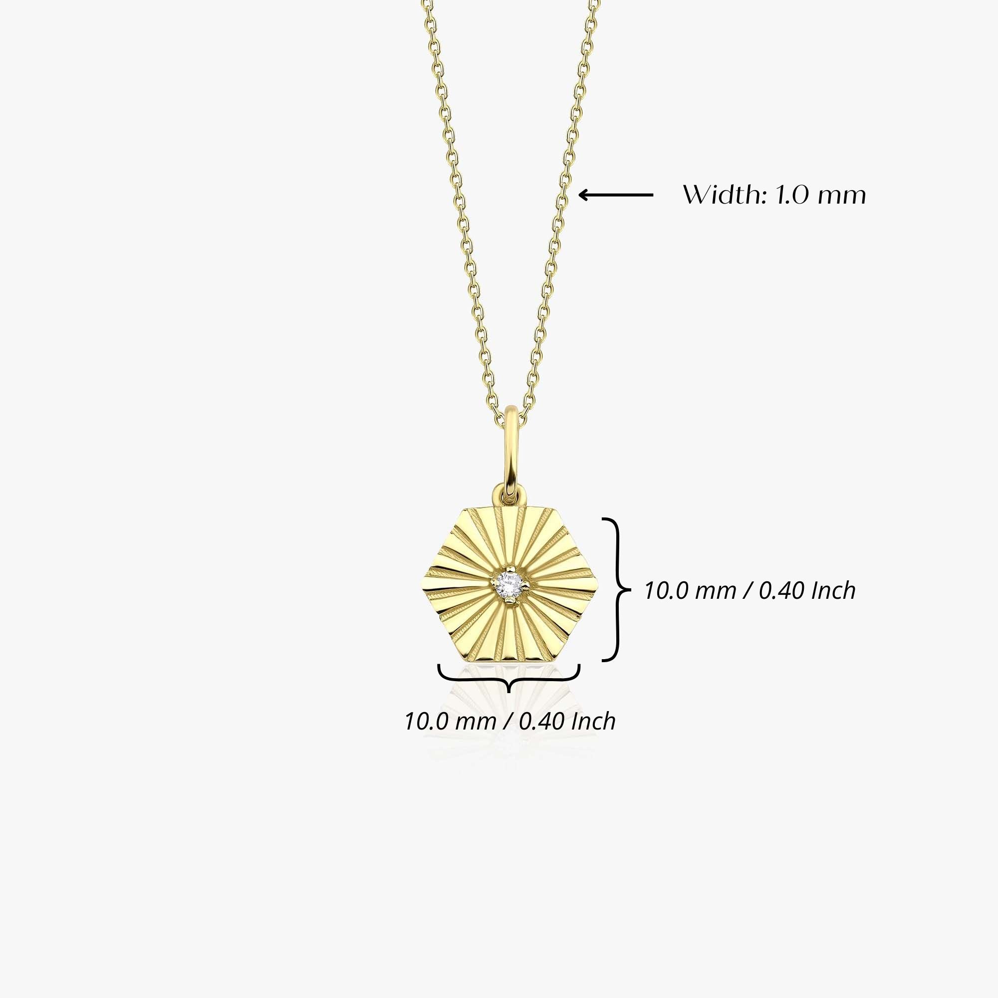 Mini Diamond Honeycomb Necklace in 14K Gold
