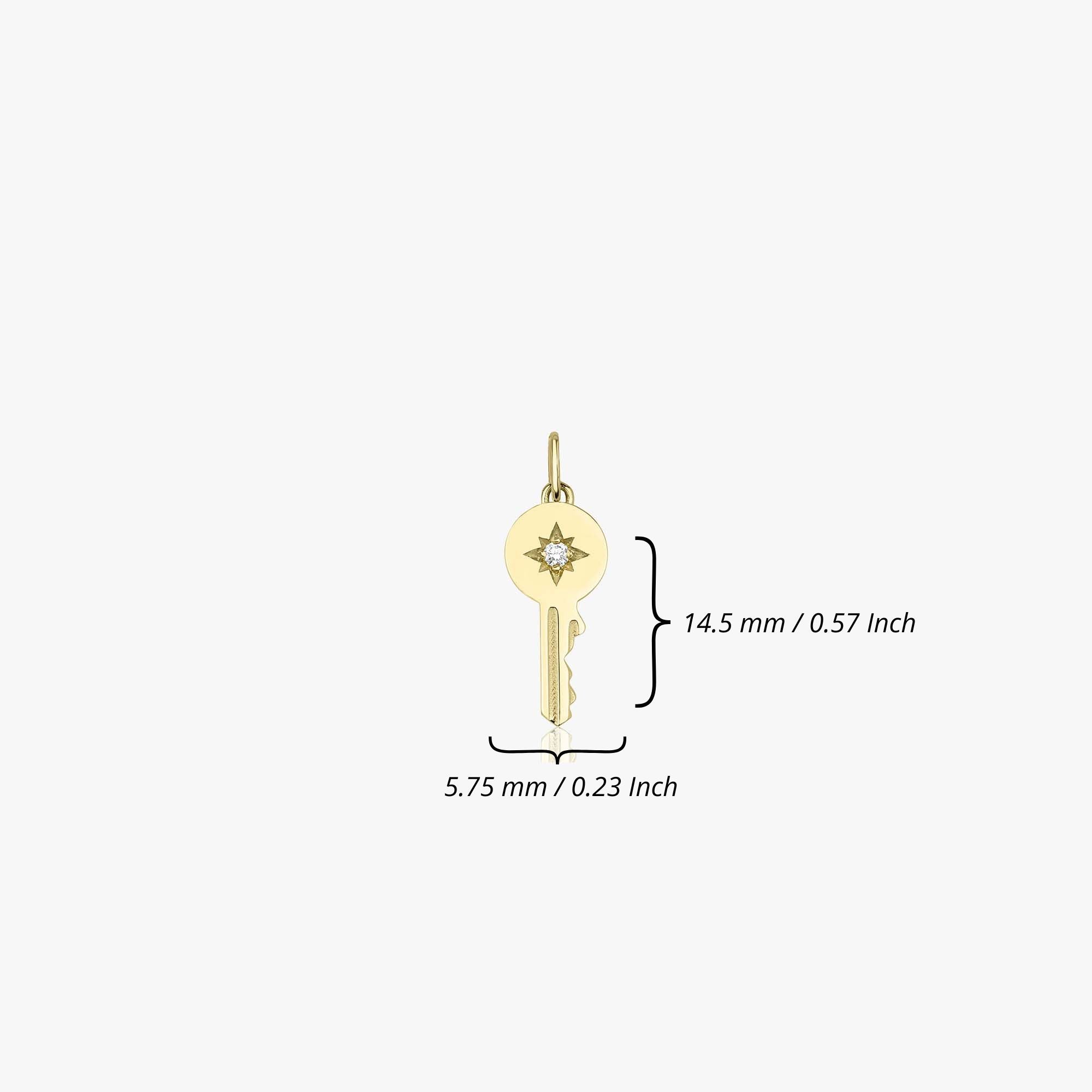 Itty Bitty Tiny Diamond Key Necklace in 14K Gold