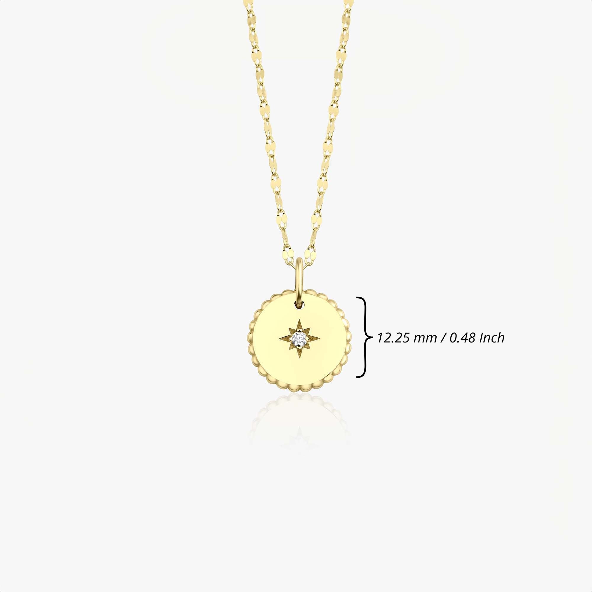 Diamond Polaris Necklace With Glitter Chain in 14K Gold