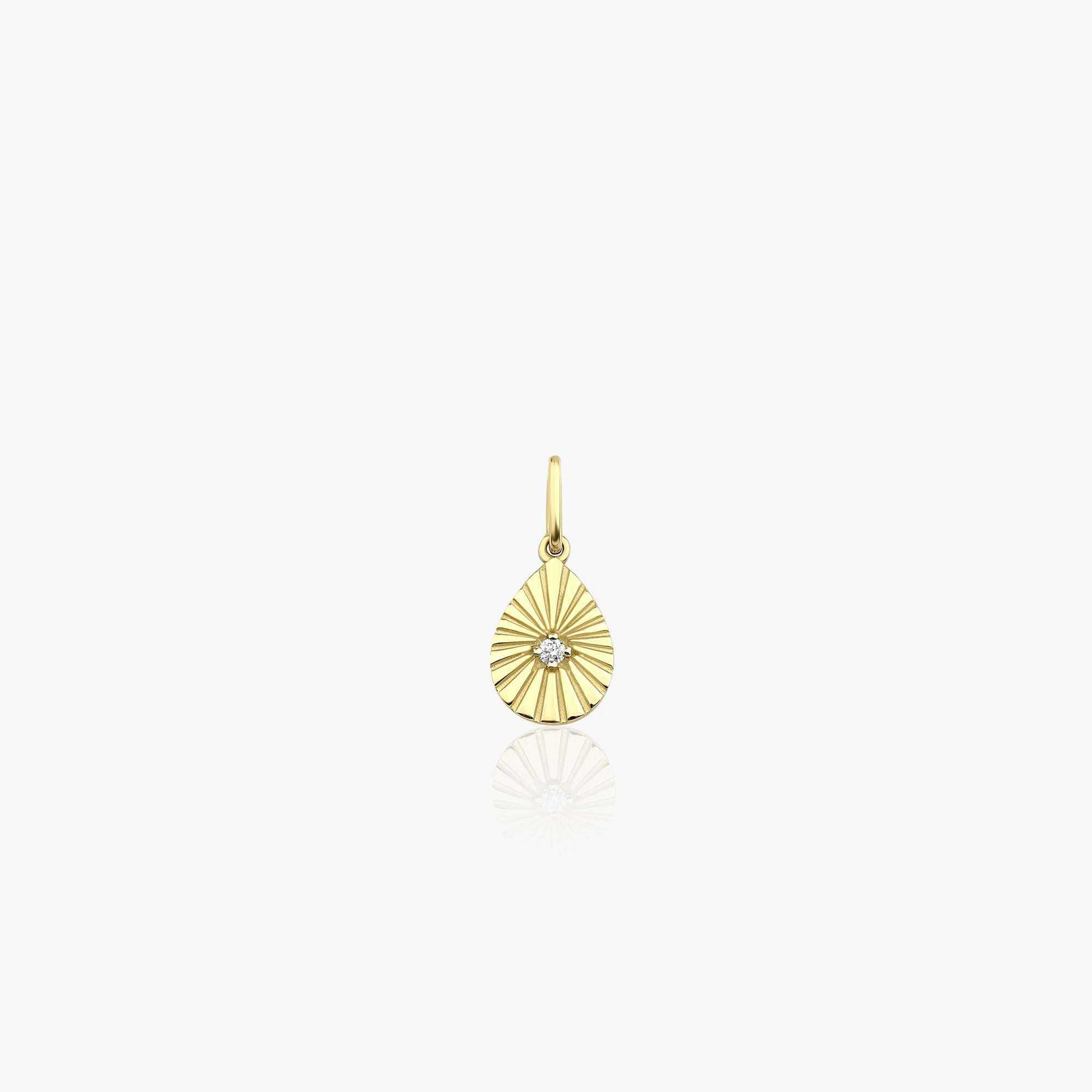Mini Diamond Raindrop Pendant in 14K Gold