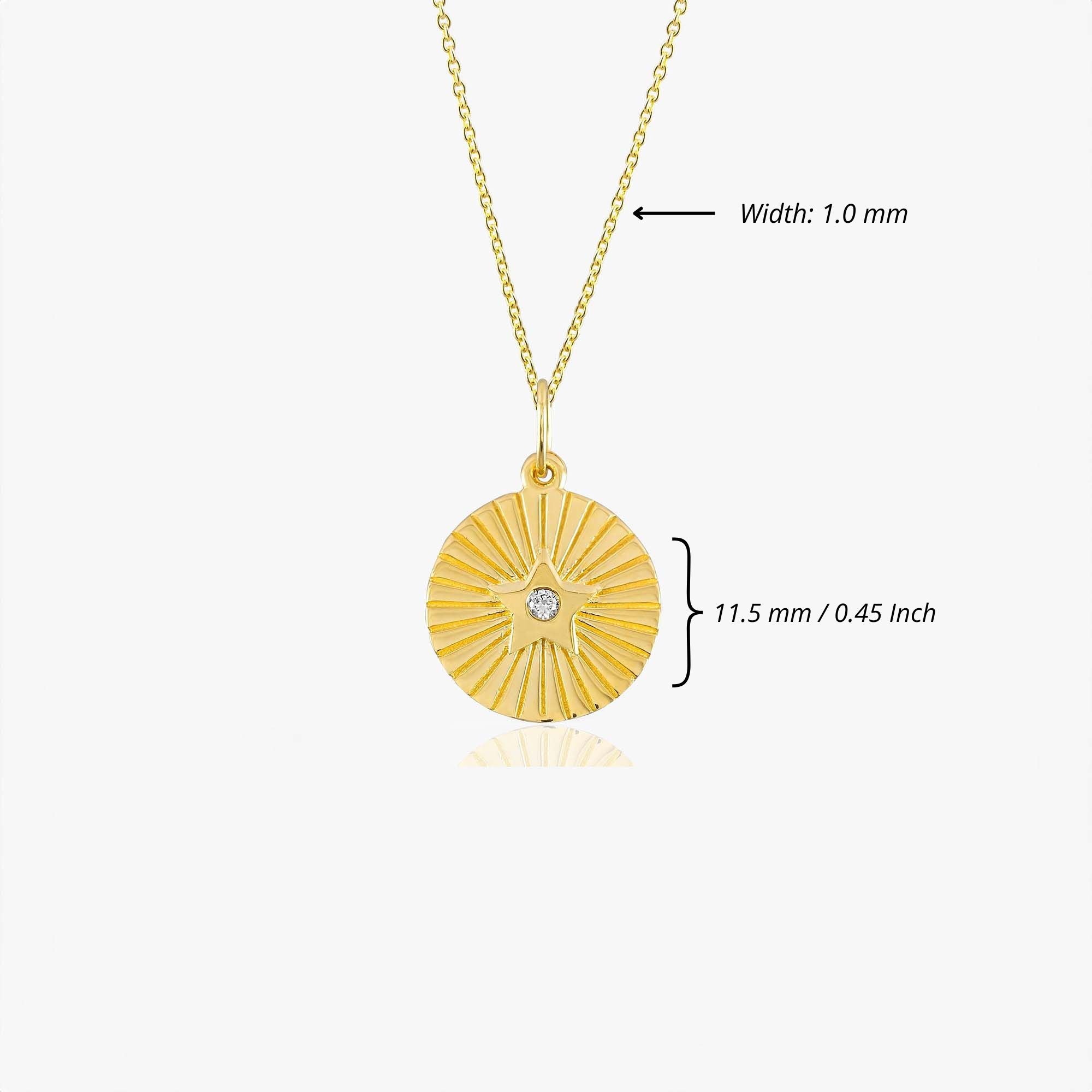Mini Diamond Star Coin Necklace in 14K Gold