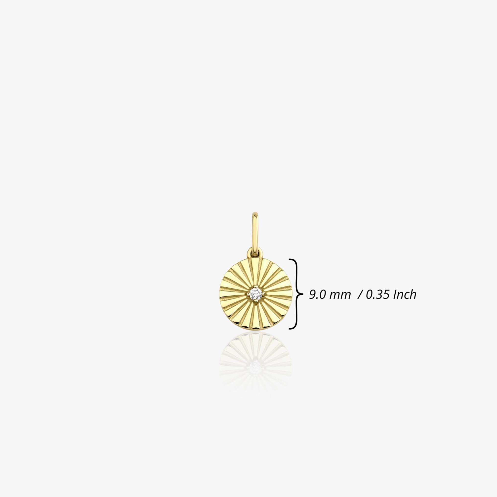 Mini Diamond Sunburst Pendant in 14K Gold