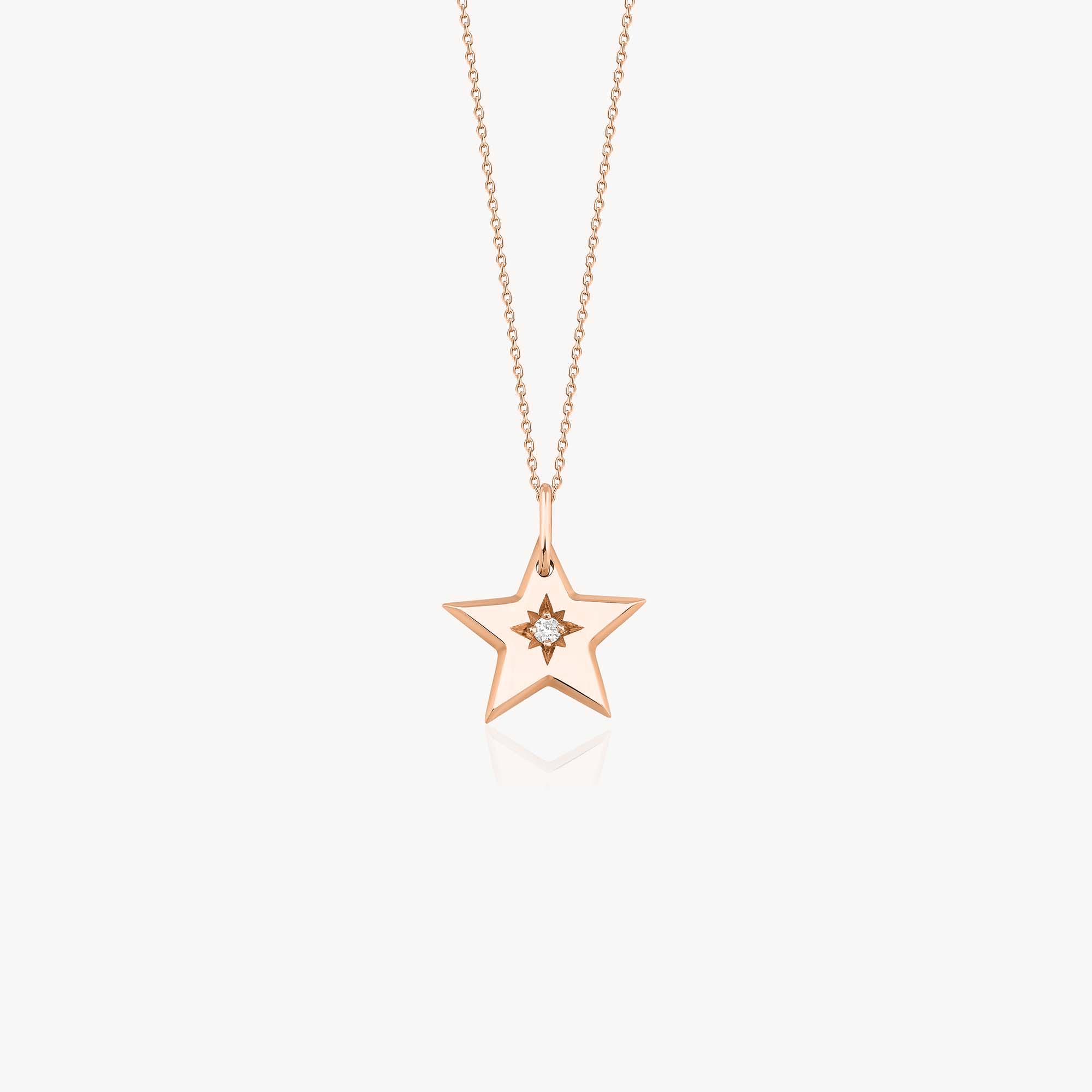 Mini Diamond Eternal Star Necklace in 14K Gold