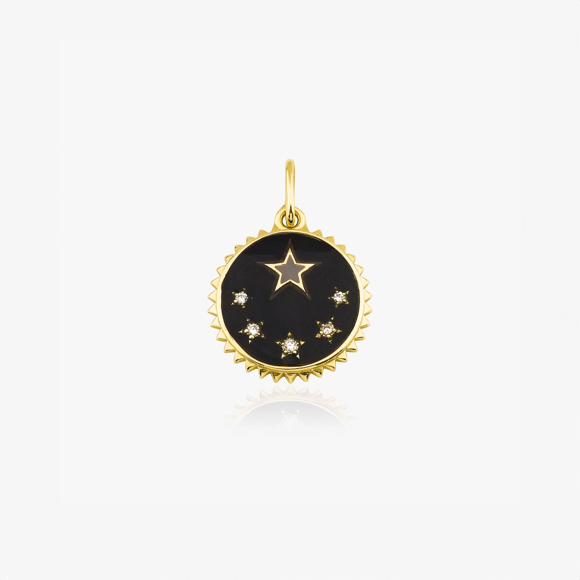 Mini Star Medallion Pendant in 14K Gold / Stars of The Night