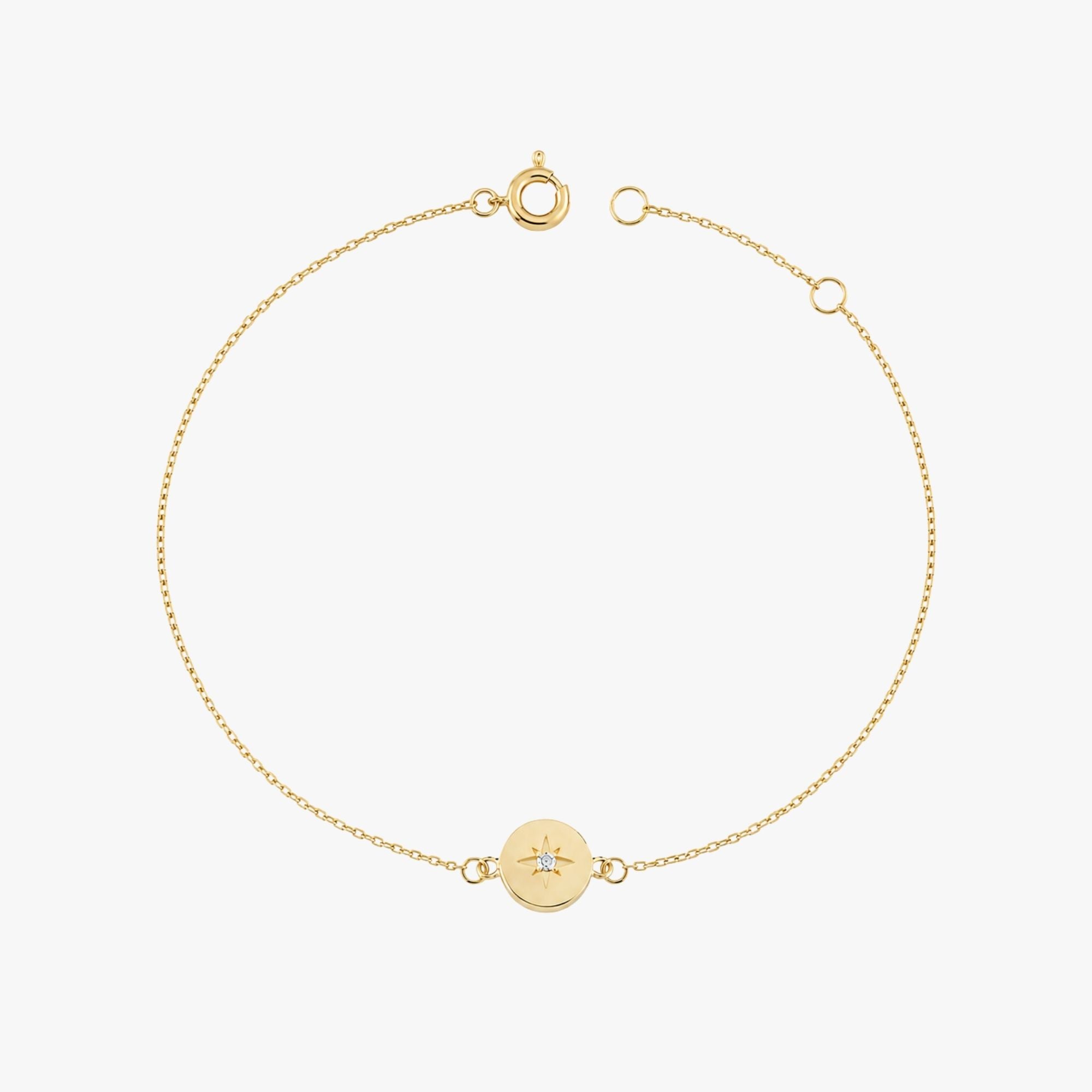 Mini Diamond North Star Bracelet in 14K Gold