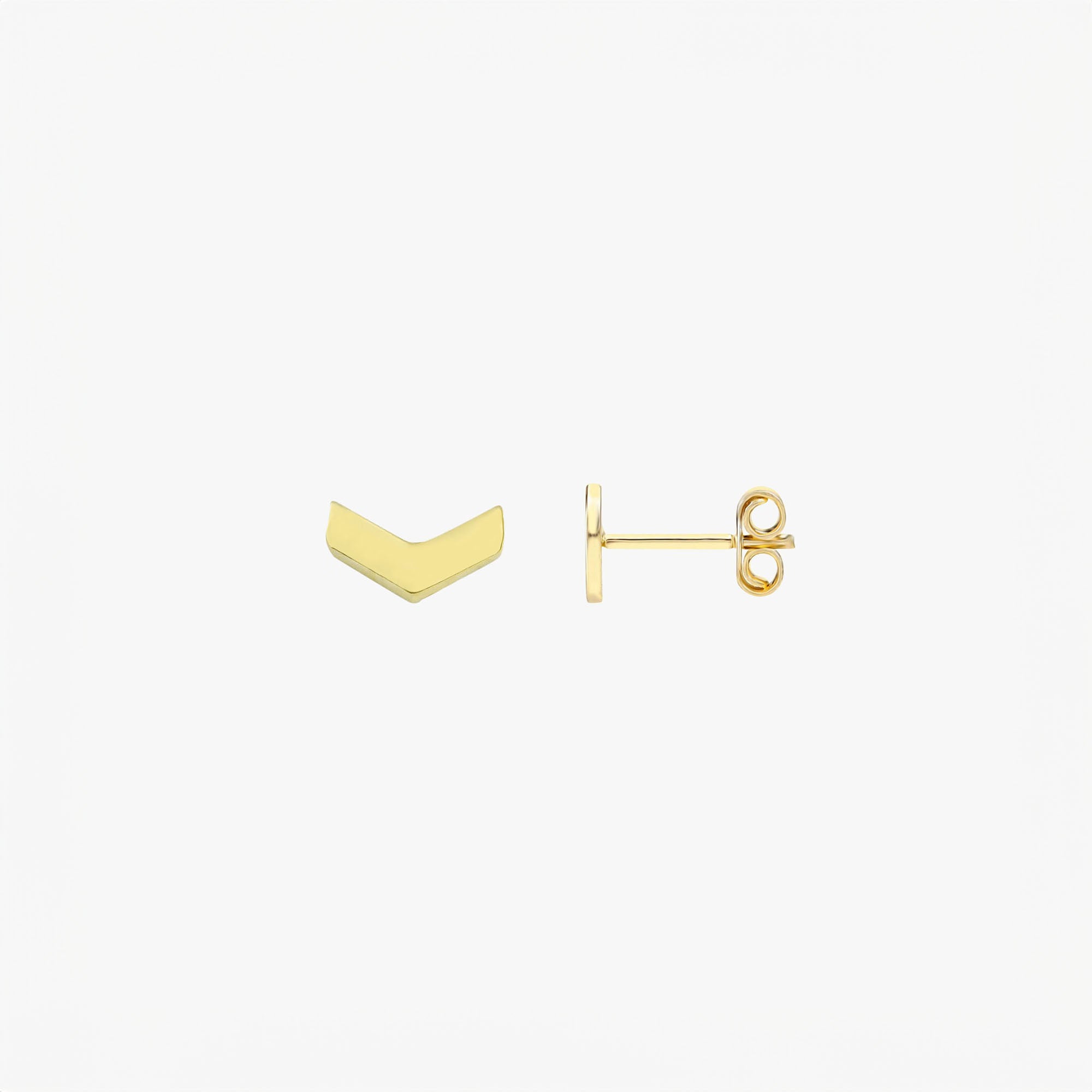 Mini Chevron Studs in 14K Gold