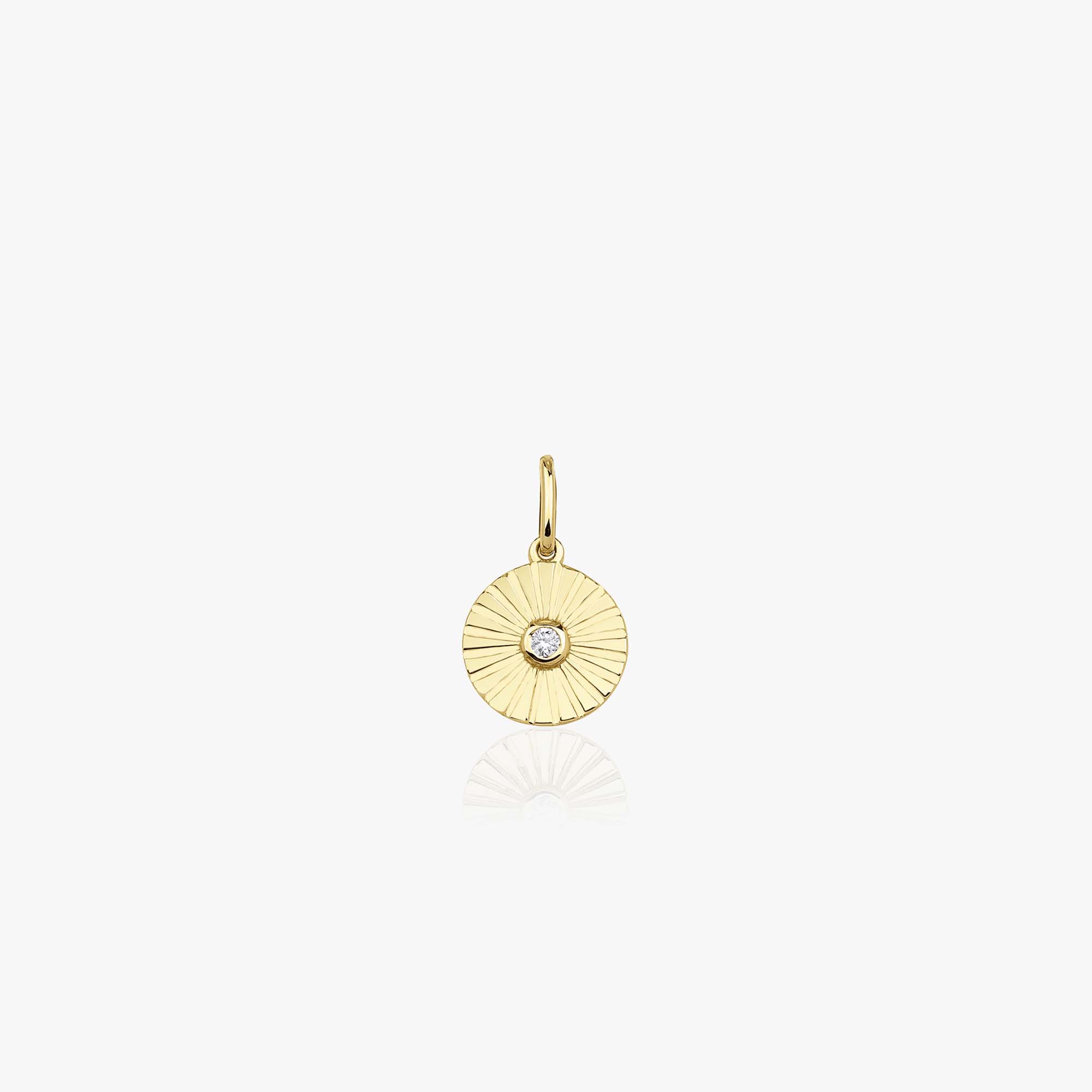 Mini Diamond Coin Pendant in 14K Gold