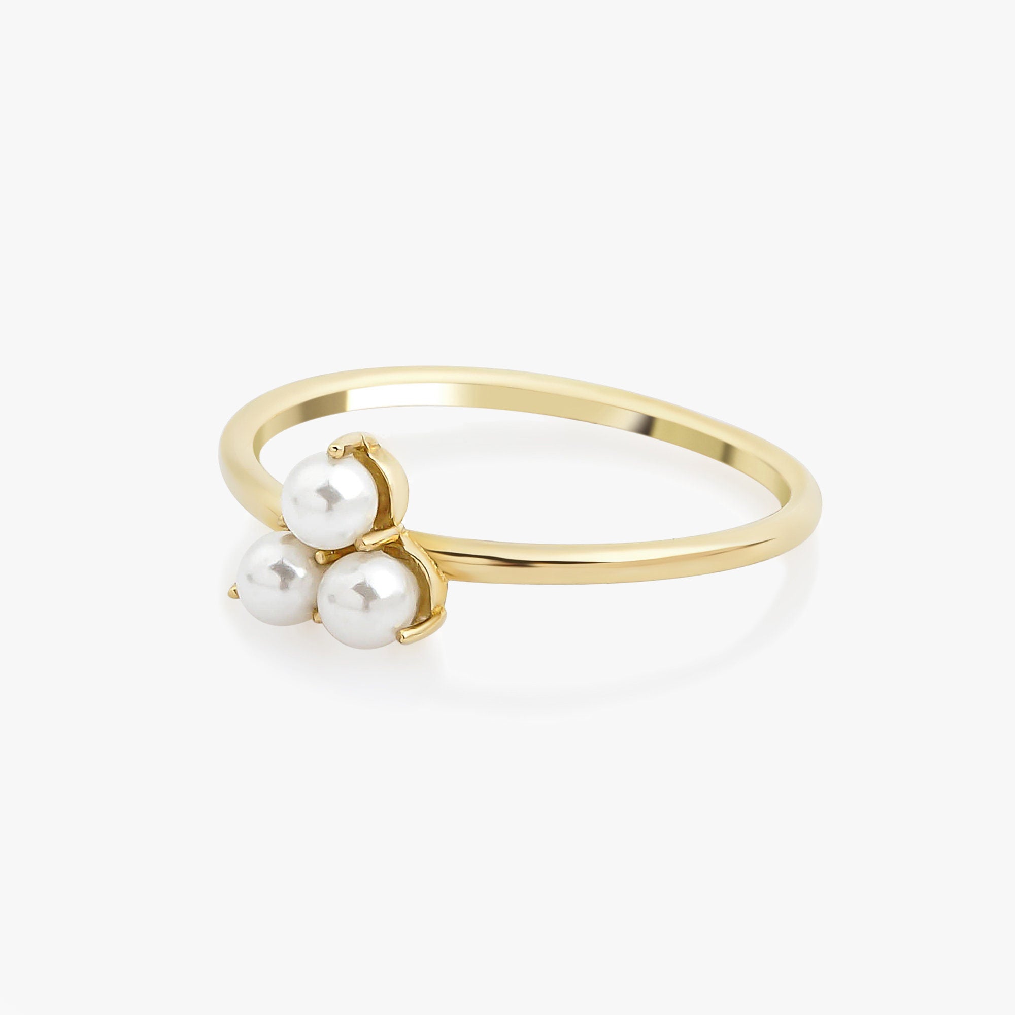 Trio Pearl Ring in 14K Gold