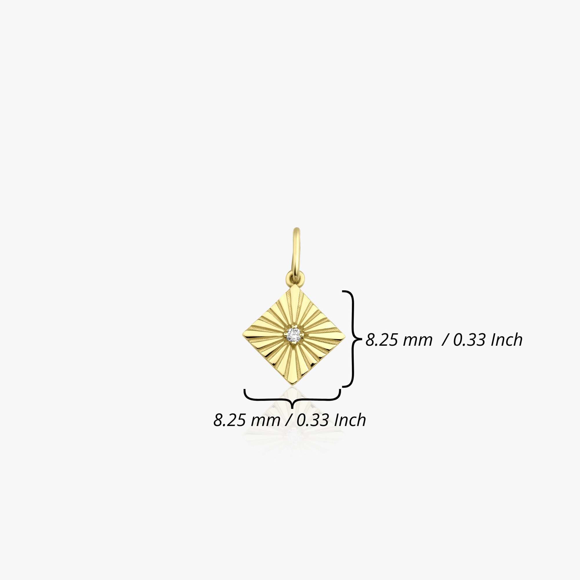 Mini Diamond Square Pendant in 14K Gold