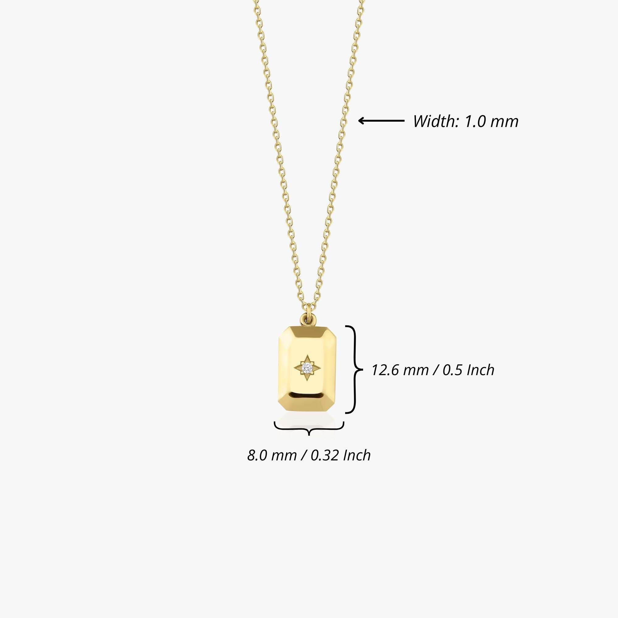 Minimal Diamond North Star Necklace in 14K Gold