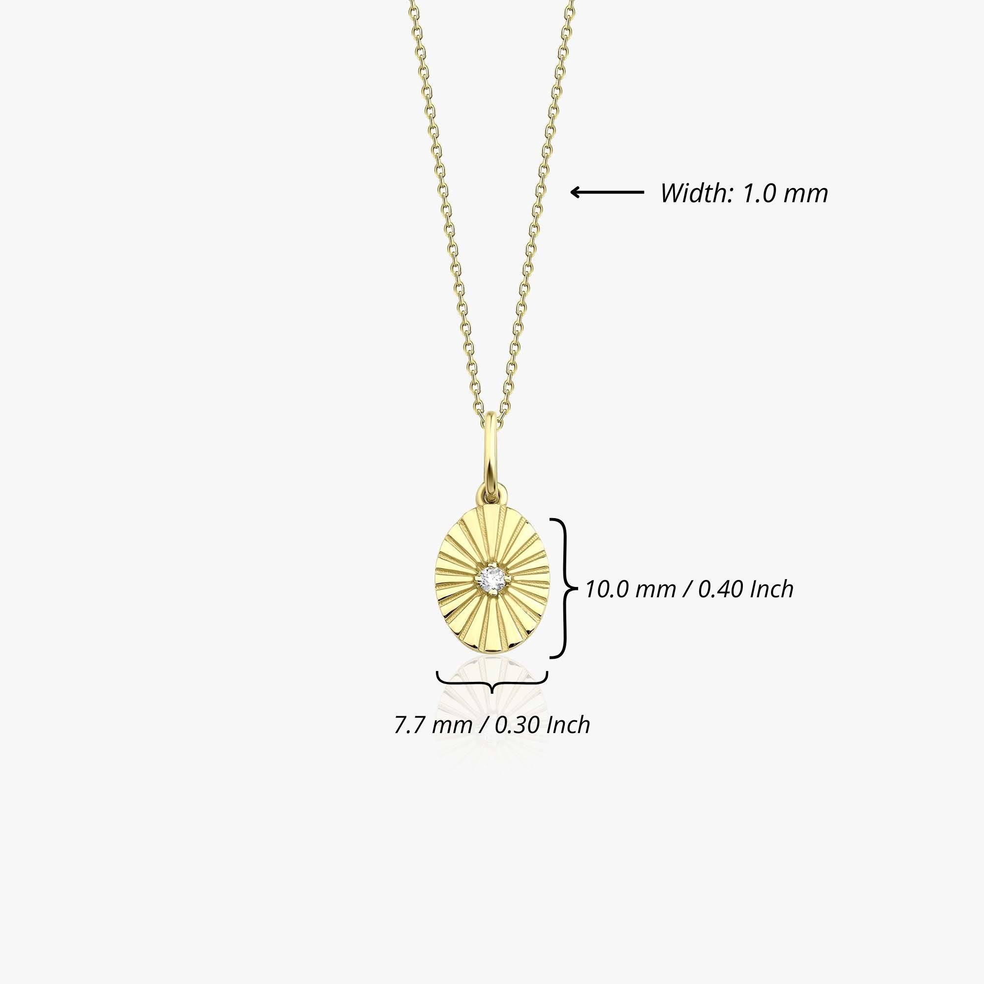 Mini Oval Diamond Necklace in 14K Gold