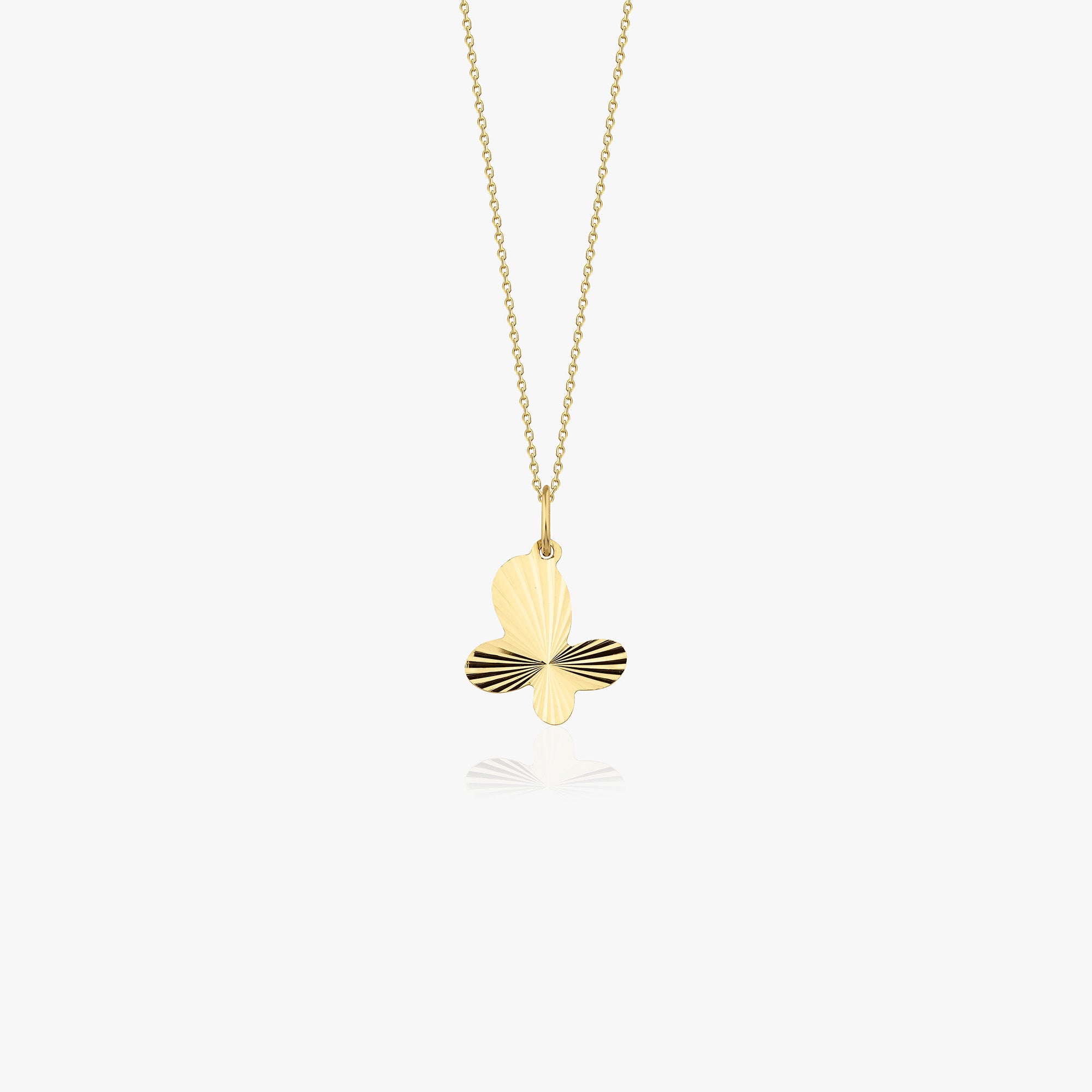 Glitter Butterfly Necklace in 14K Gold