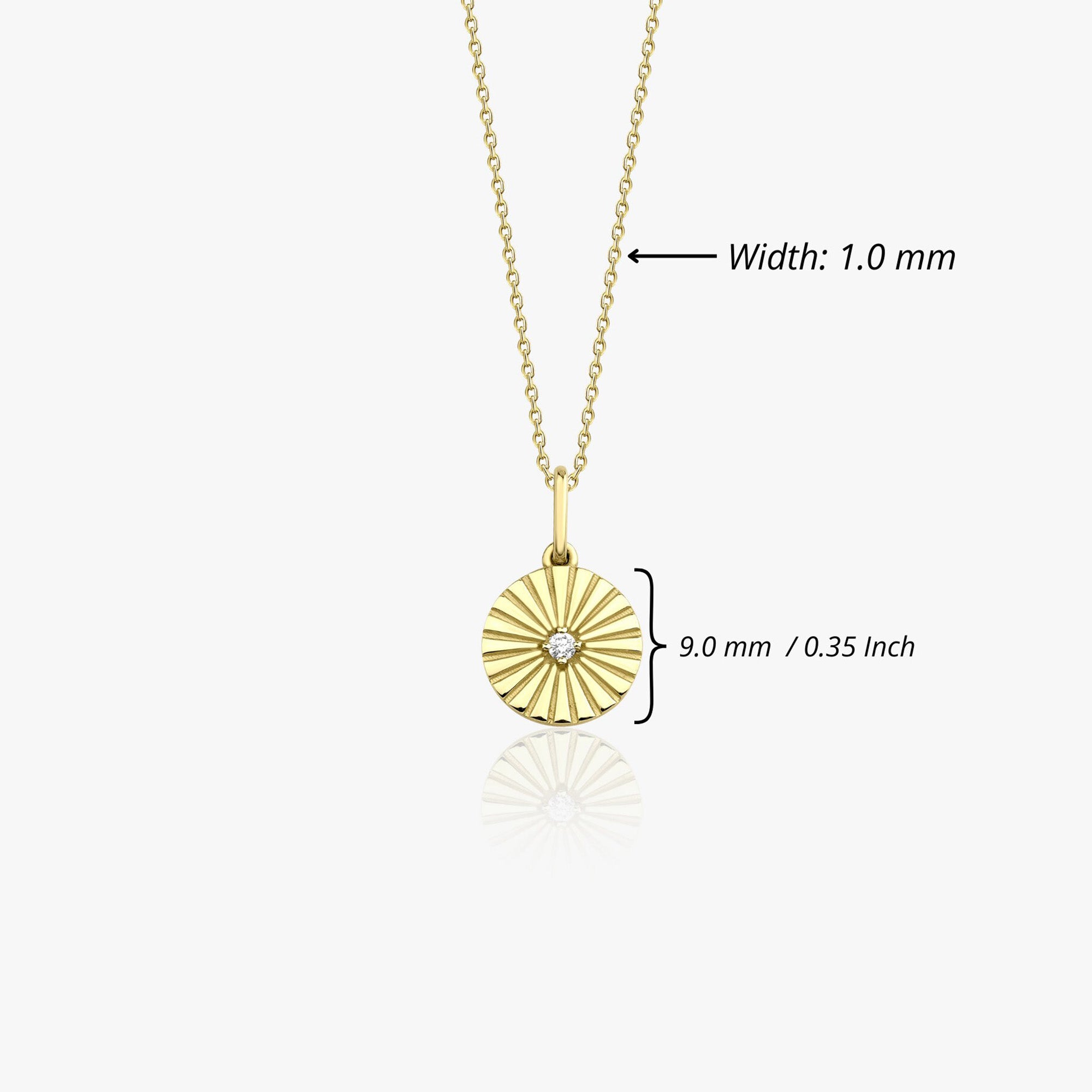 Minimal Diamond Sunburst Necklace in 14K Gold