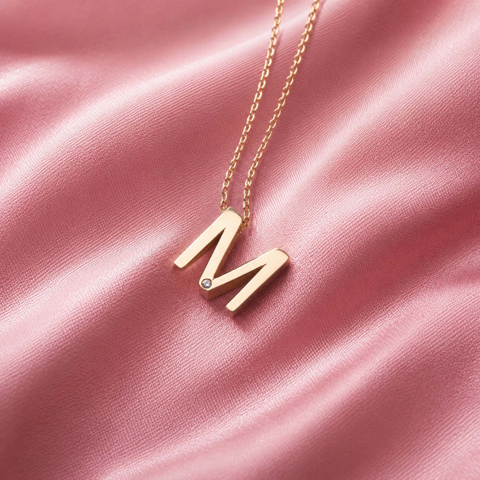 3D Golden Initial Necklace in 14K Gold
