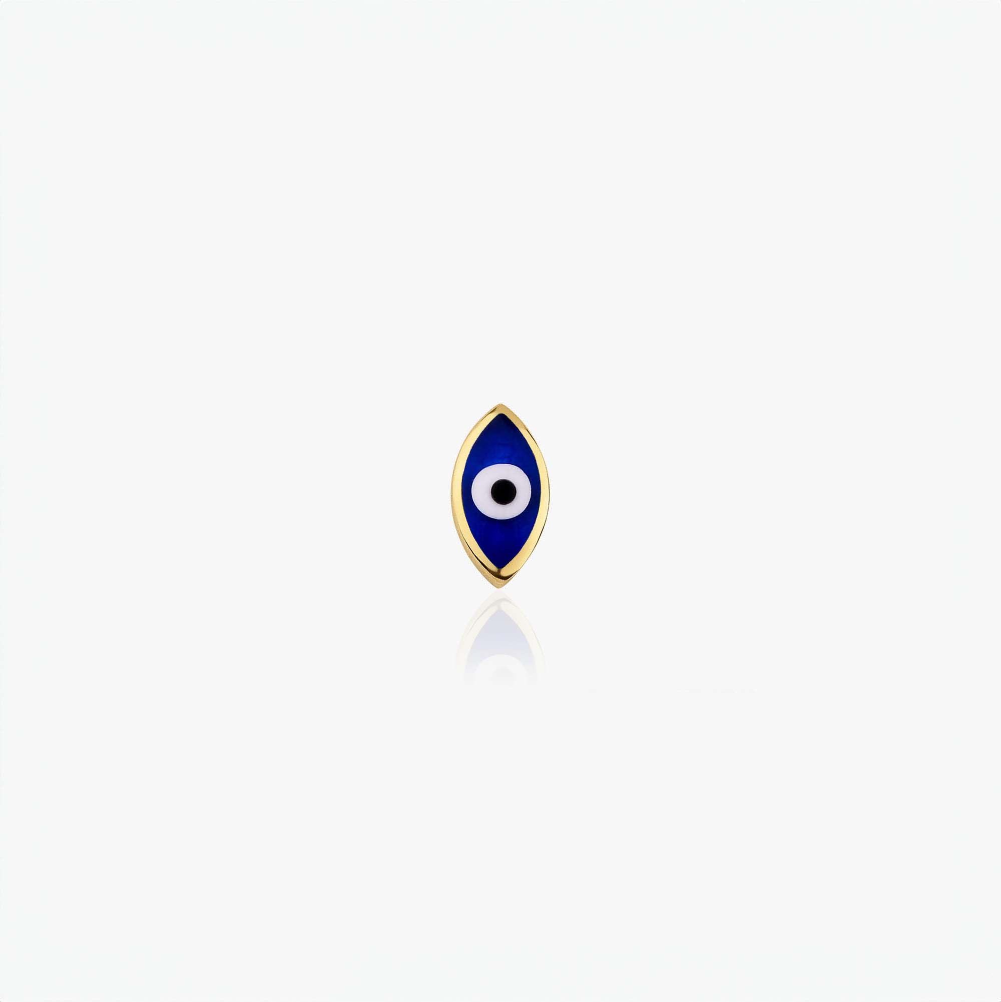 Single Mini Navy Blue Evil Eye Stud in 14K Gold