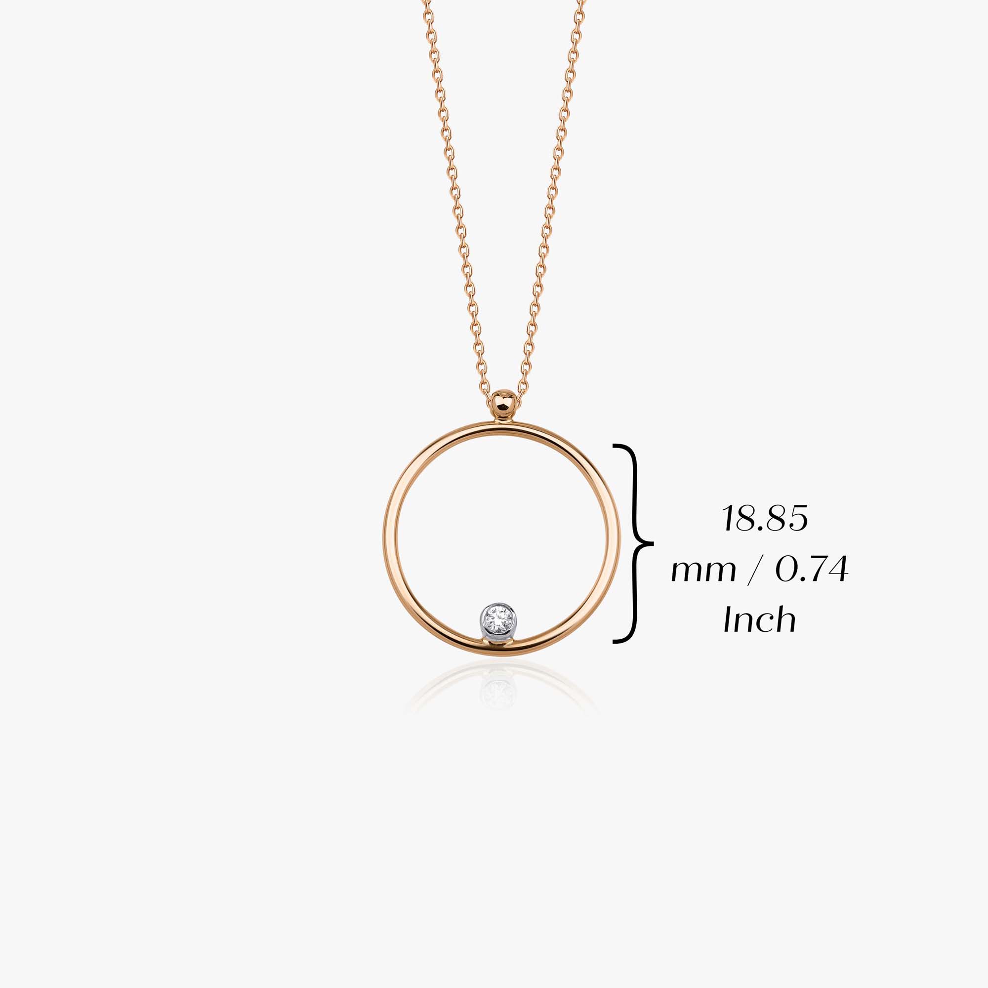 Open Diamond Circle Necklace in 14K Gold