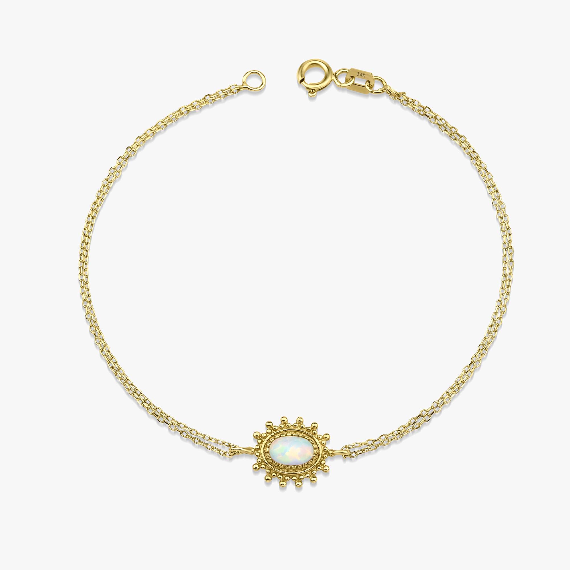 Oval Opal Bracelet in 14K Gold