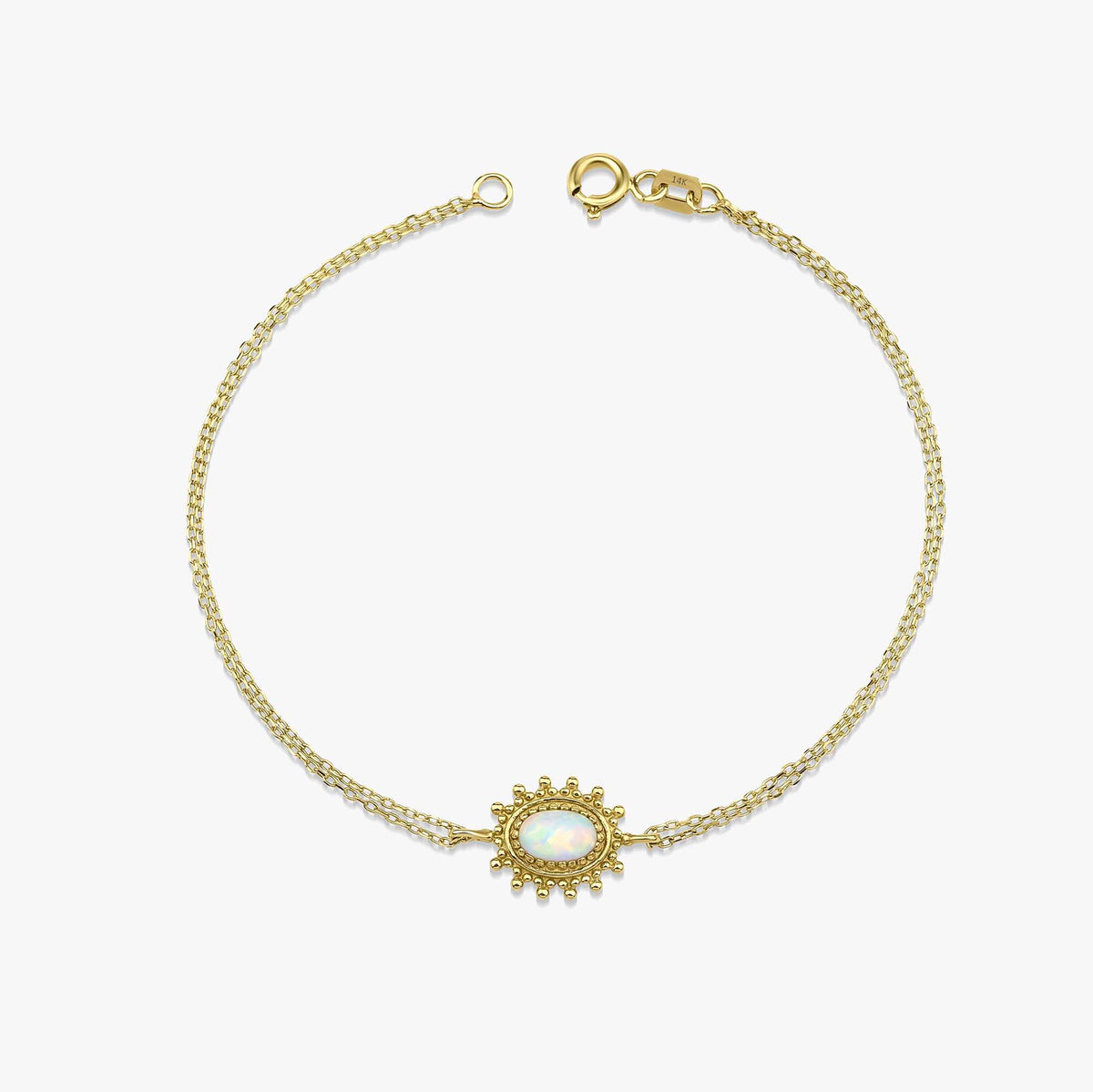 Oval Opal Bracelet in 14K Gold