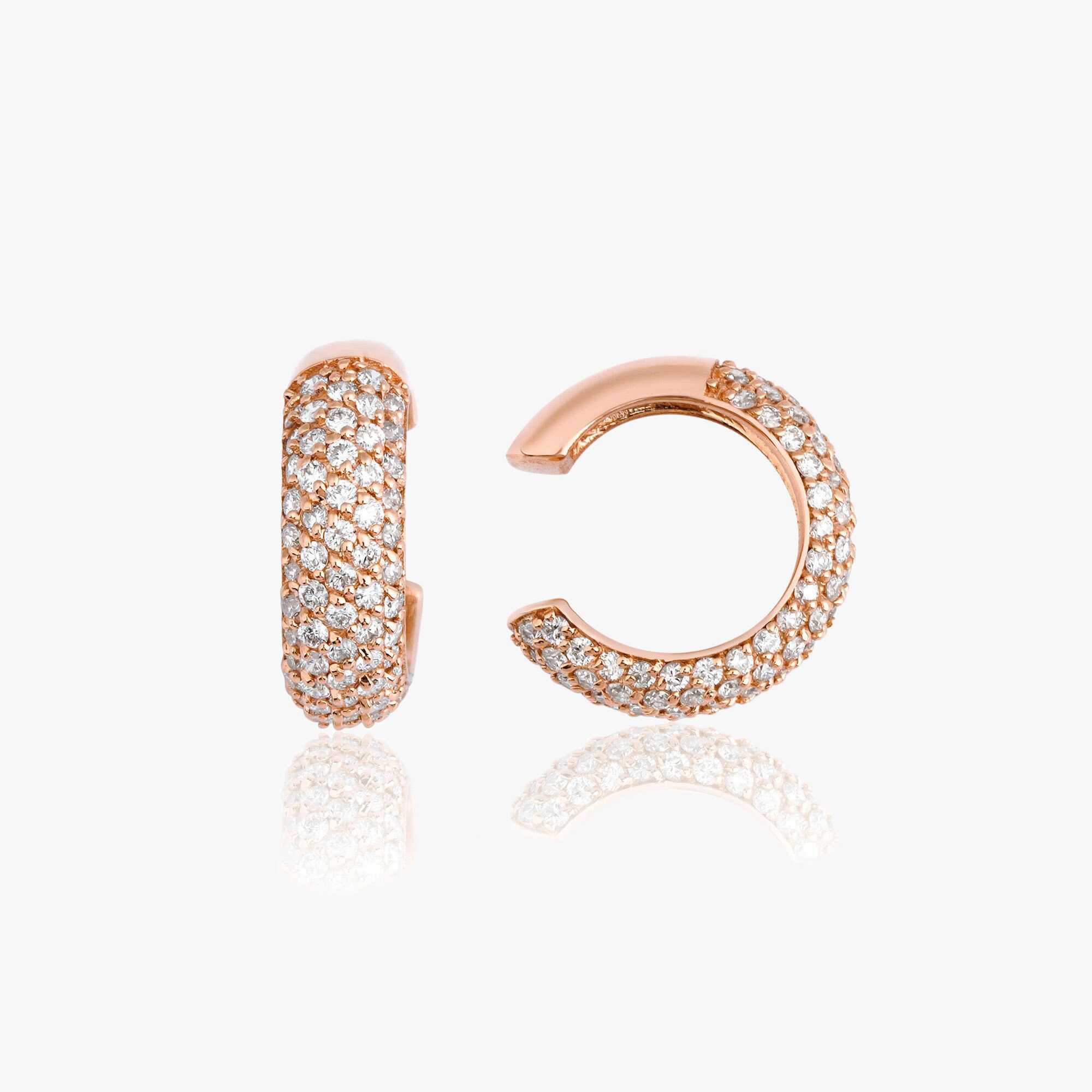 Pave Diamond Circle Ear Cuff Available in 14K and 18K Gold
