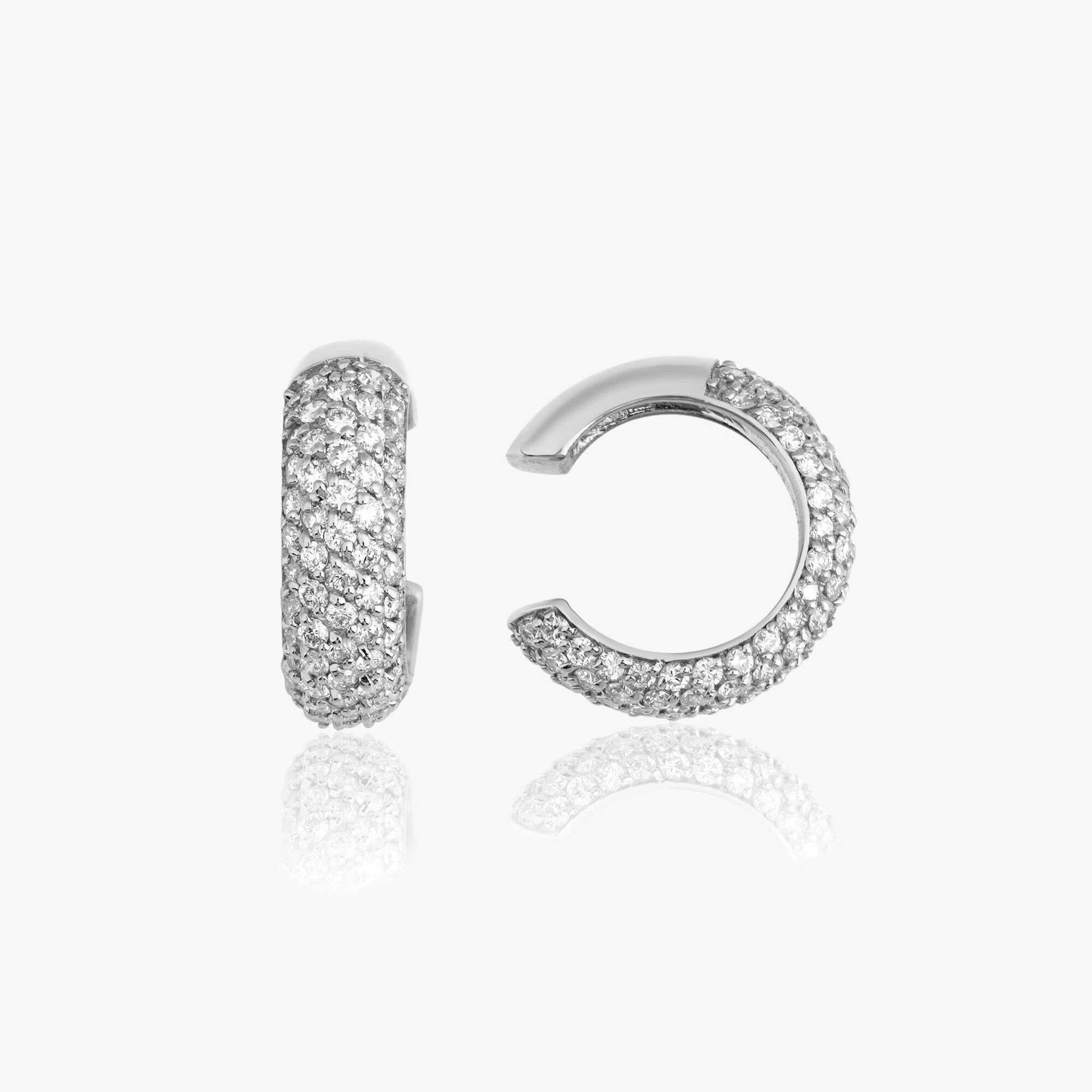 Pave Diamond Circle Ear Cuff Available in 14K and 18K Gold