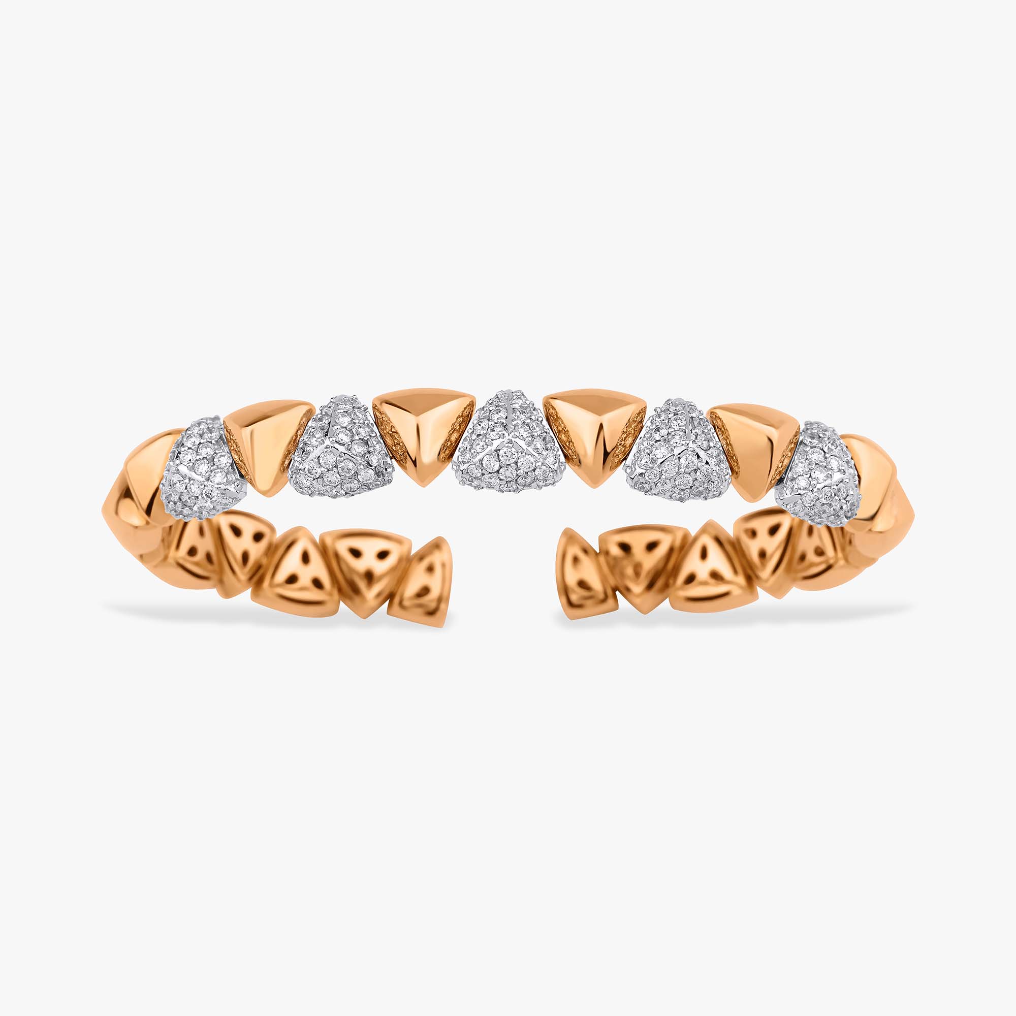 Pave Diamond Triangle Cuff Bangle