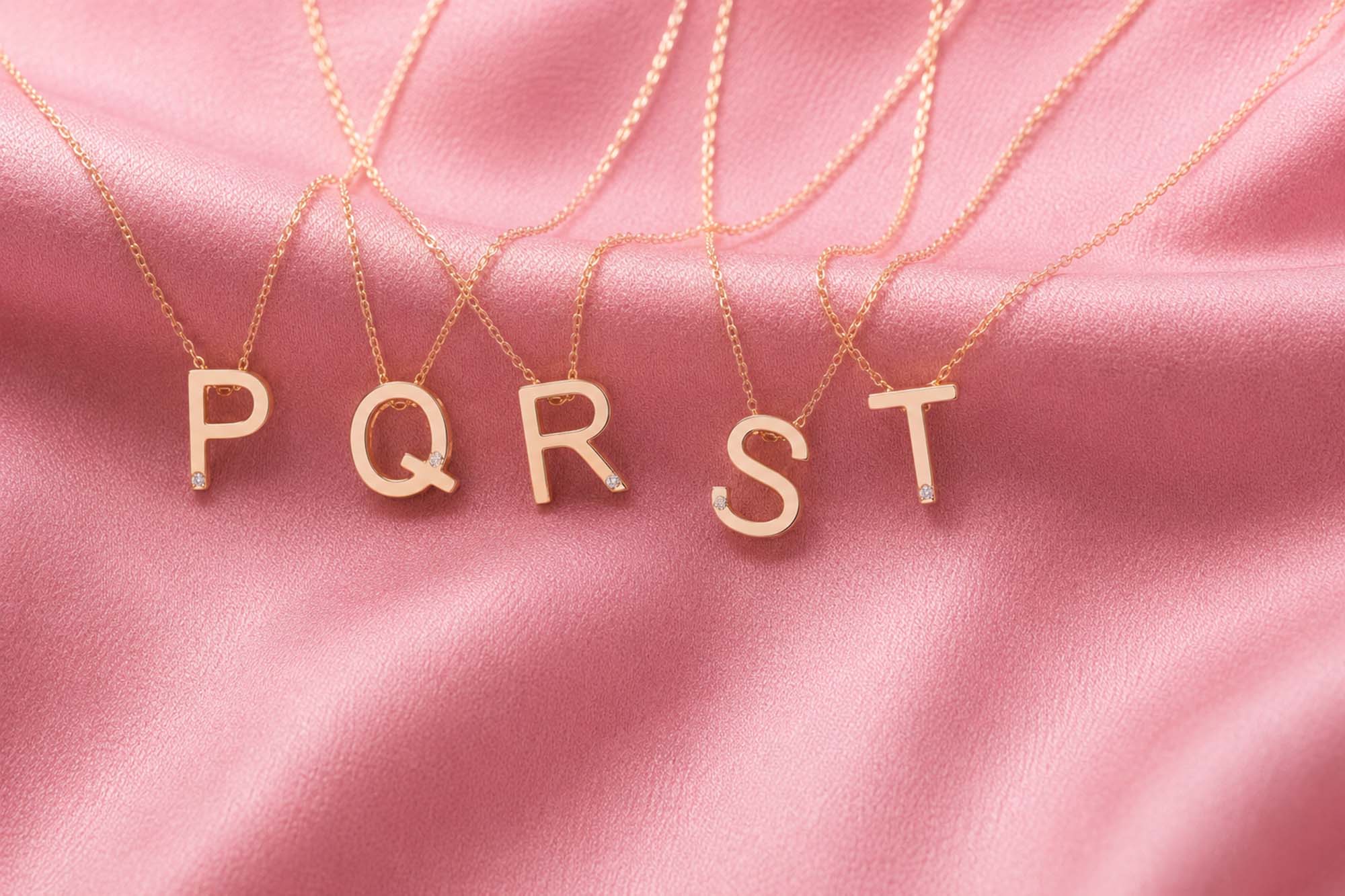 3D Golden Initial Necklace in 14K Gold